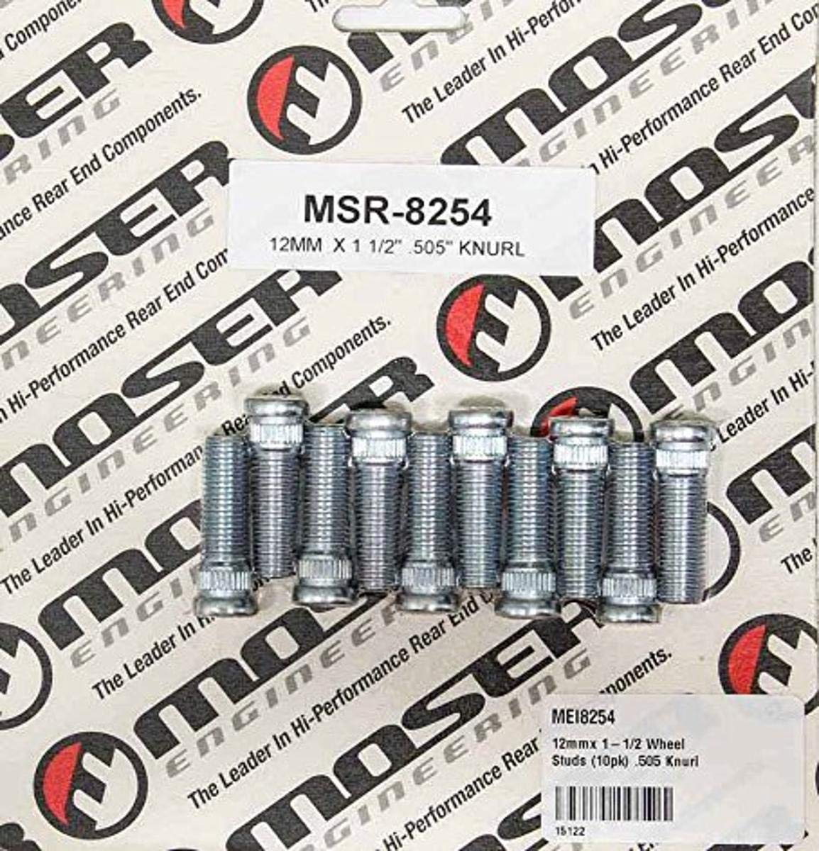 Moser Engineering 8254 12Mmx 1-1/2 Wheel Stud (.505 Knurl), 1 Pack