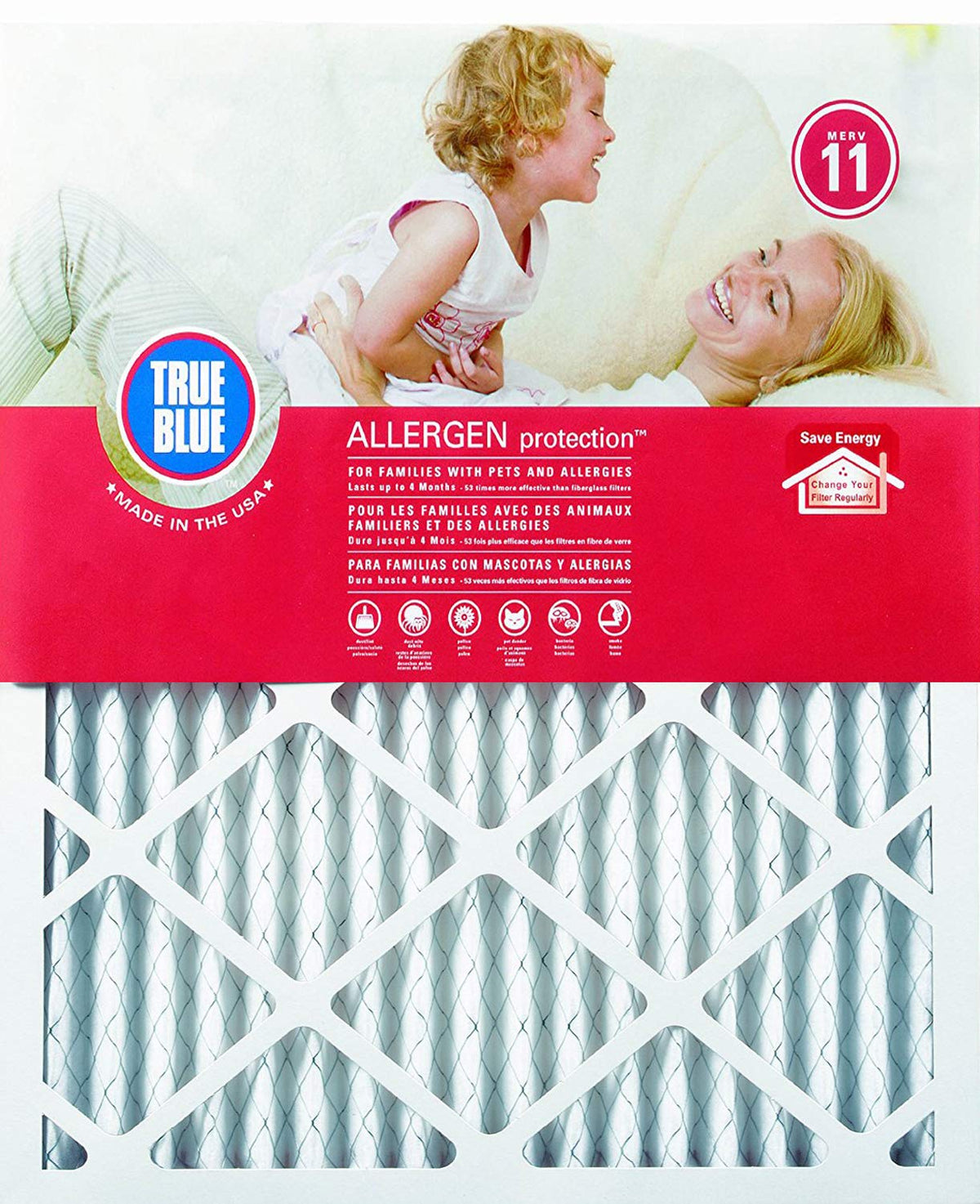 True Blue Allergen 14X30X1 Air Filter , Merv 11, 4-Pack