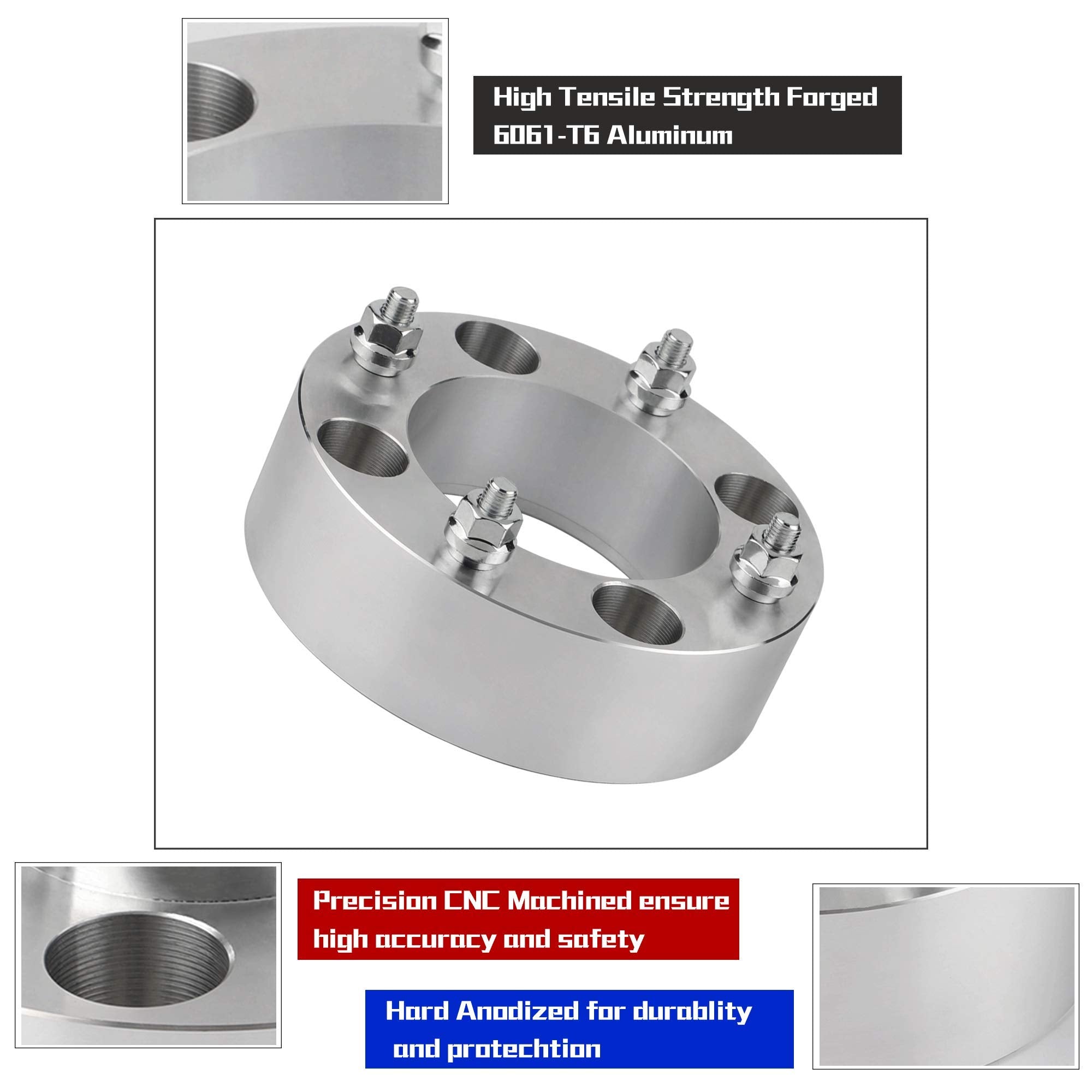 2 inch 4x137 Wheel Spacers for CAN-AM Bombardier Outlander Commander Kawasaki Mule, 4PCS 4x137mm Wheel Spacer with 10x1.25 Studs