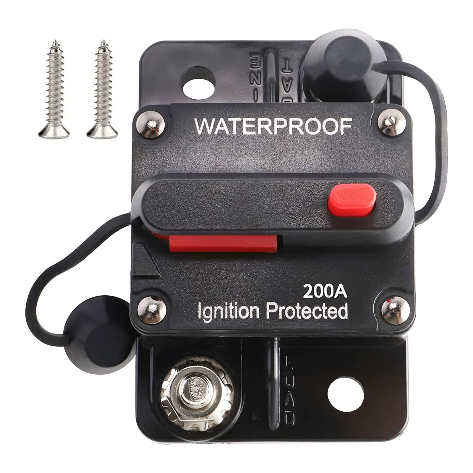 Red Wolf Circuit Breaker 200 Amp For Trolling Motor Boat Marine Atv Vehicles Stereo Audio Electronic Battery System Inline Fuse