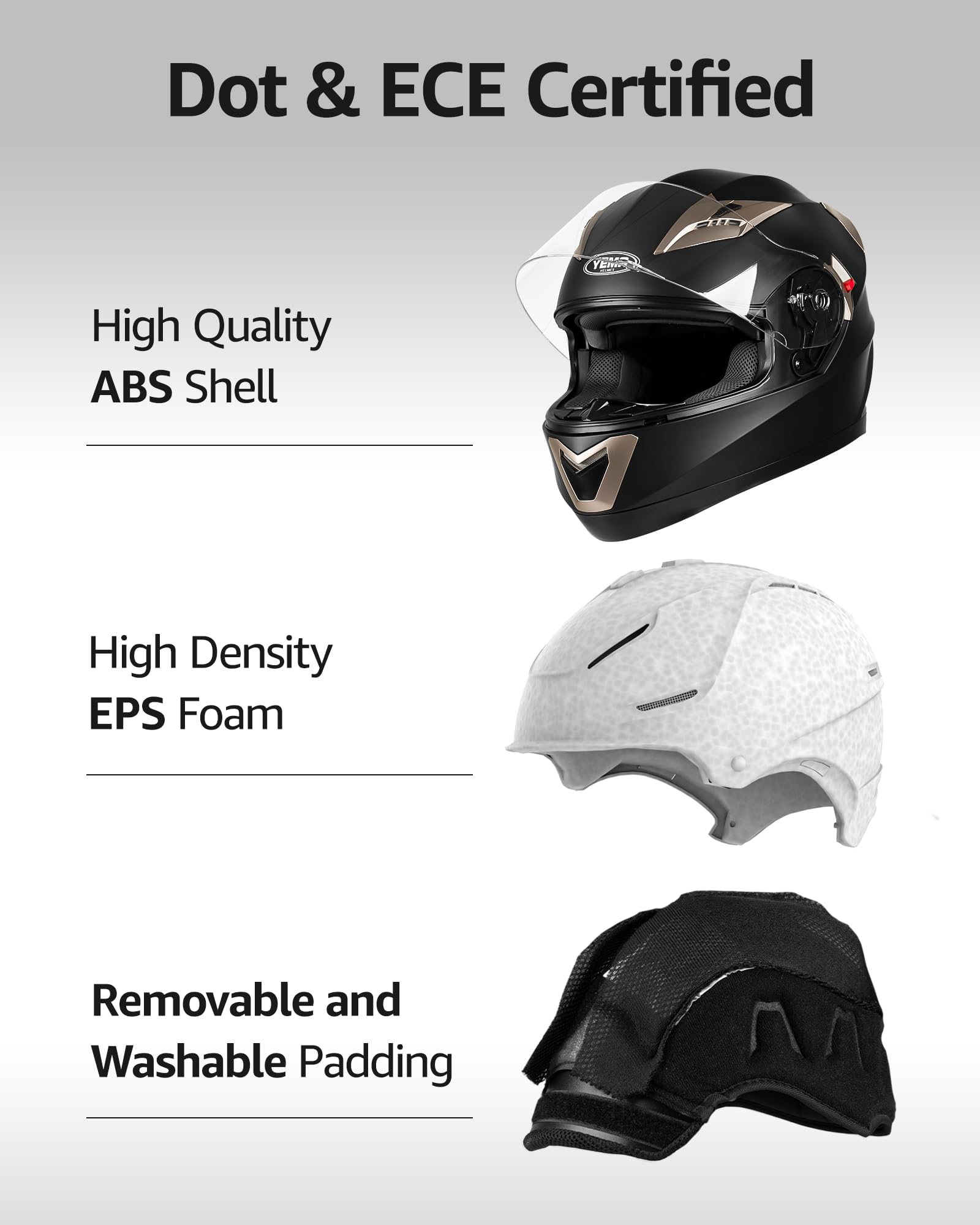 Yema Motorcycle Full Face Helmet Dot Approved Helmet Ym-829 Motorbike Moped Street Bike Racing Casco Moto Helmet With Sun Visor