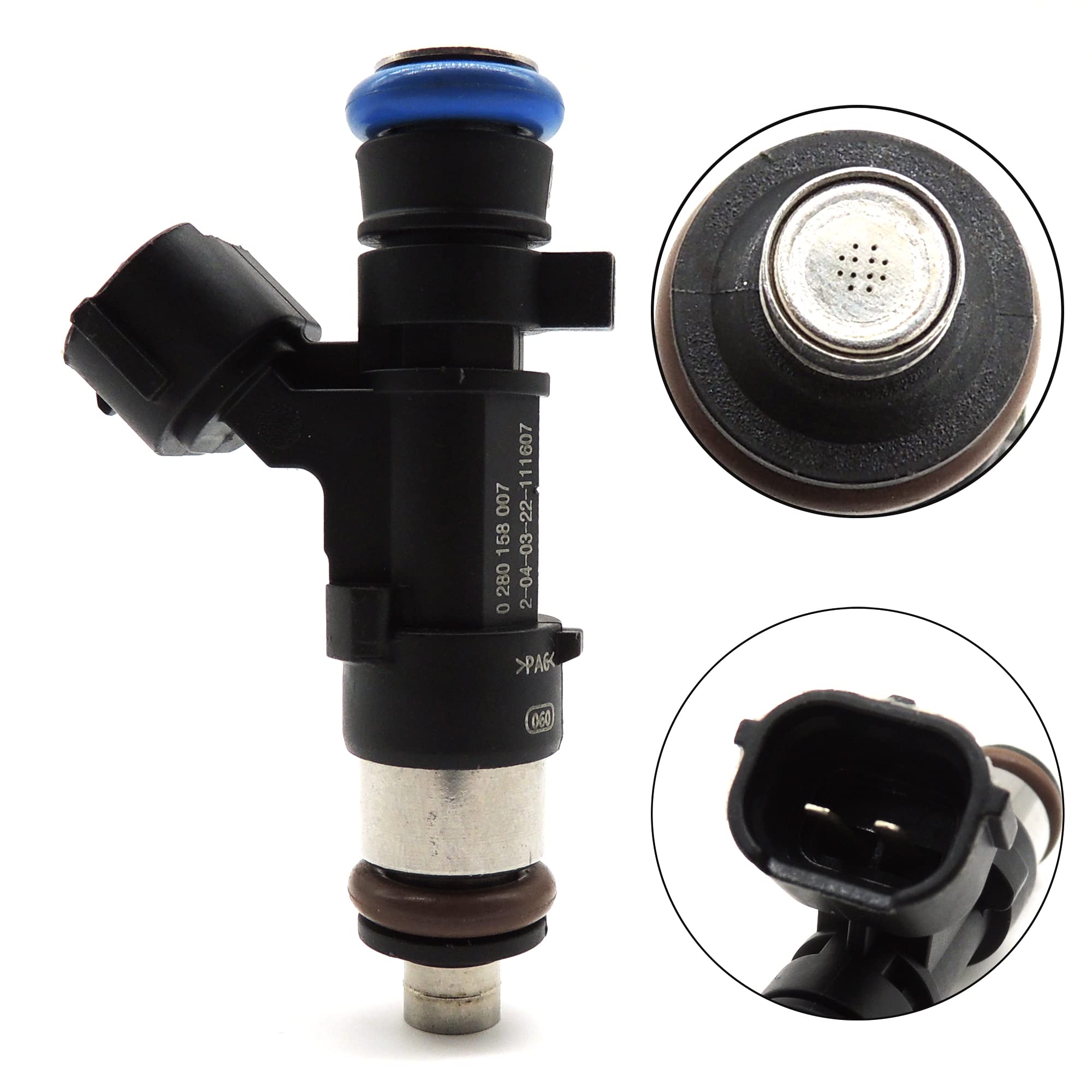 Hisport Fuel Injector 0280158007 Compatible With Nissan Infiniti 5.6L V8 2004-17 (8 Pcs/Pack)