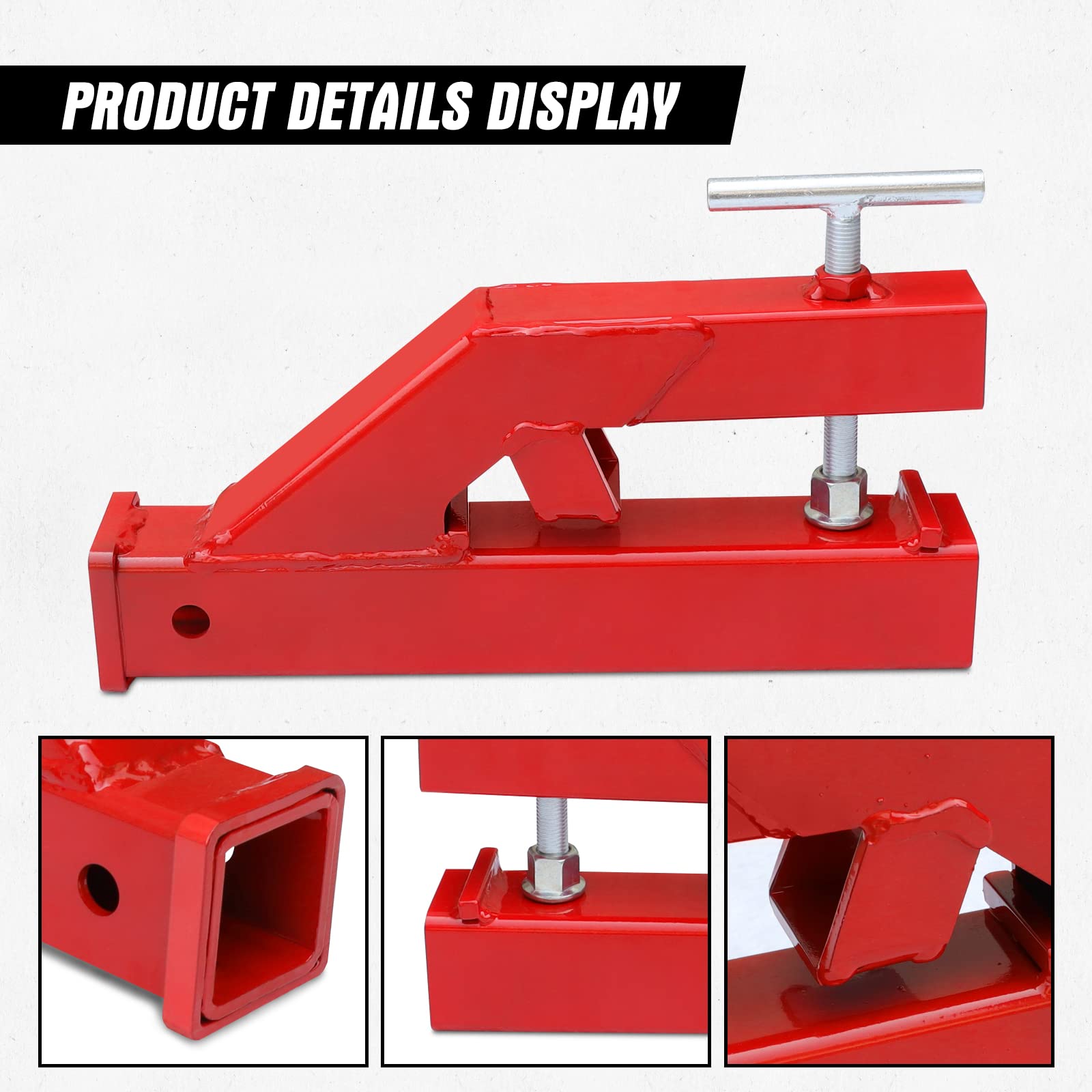 AIWARGOD Clamp On Trailer Hitch Receiver Bucket Hitch for Tractor 2'' Ball Mount Adapter Compatible with Deere Bobcat Bucket, Re