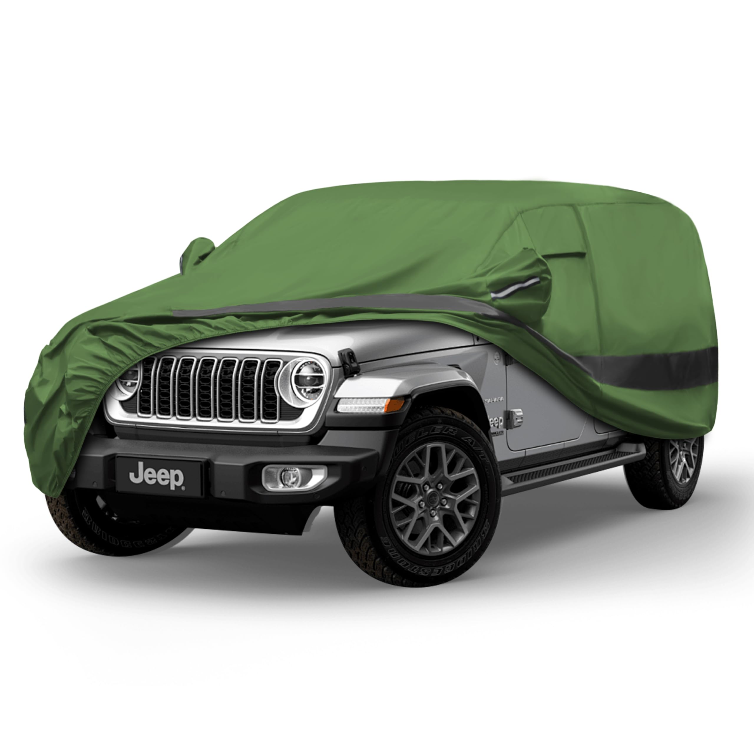 Jurmon Heavy Duty Outdoor Car Cover Compatible With Jeep Wrangler 4 Door,Waterproof All Weather For Automobiles, Outdoor Full Co