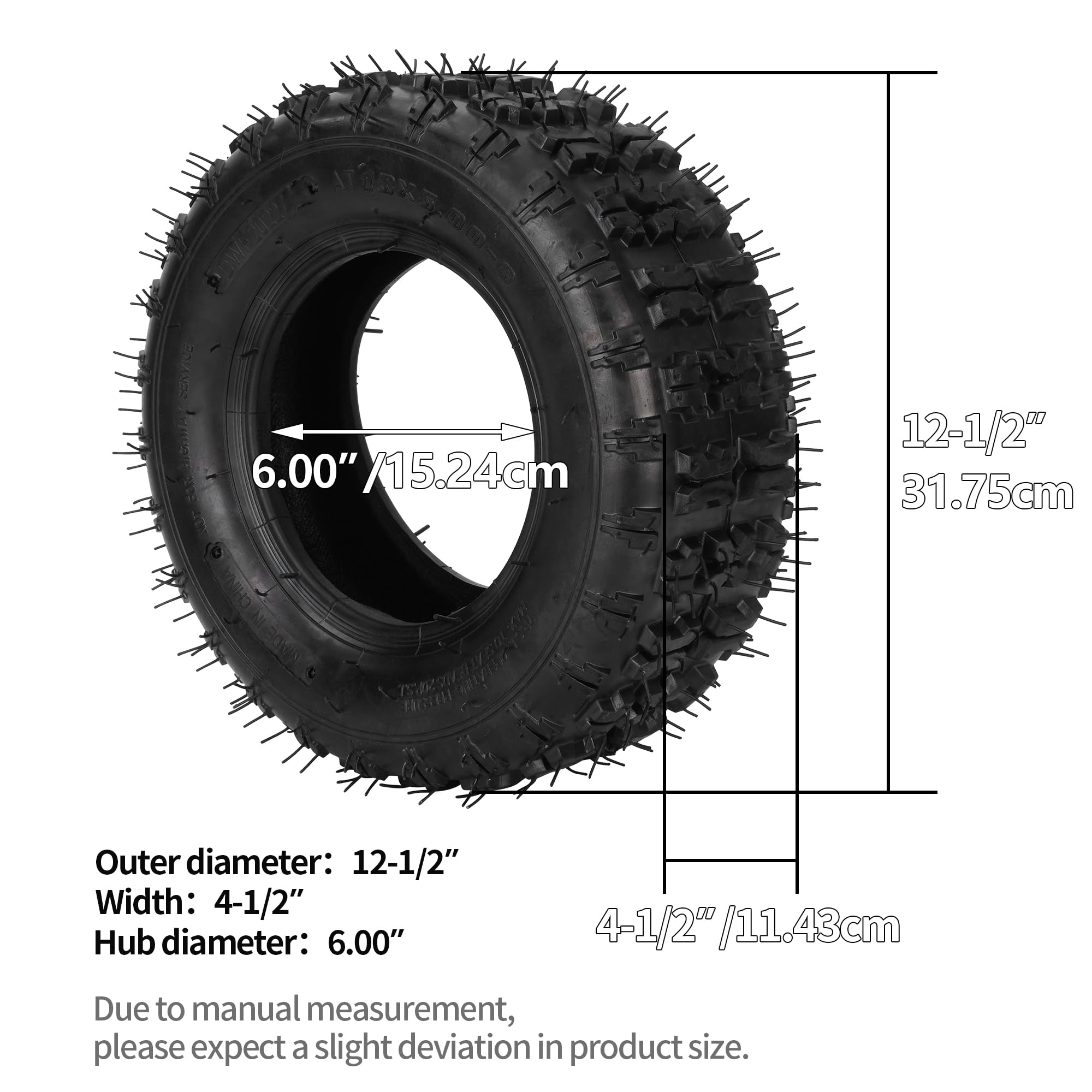 Rutu 13X5.00-6 13X5-6 Tire And Inner Tube With Tr87 Angled Valve Stem For Razor Dirt Quads Yerf Dog Motovox Go Karts Dirt Bikes Atvs 4 Wheelers 2 Pack