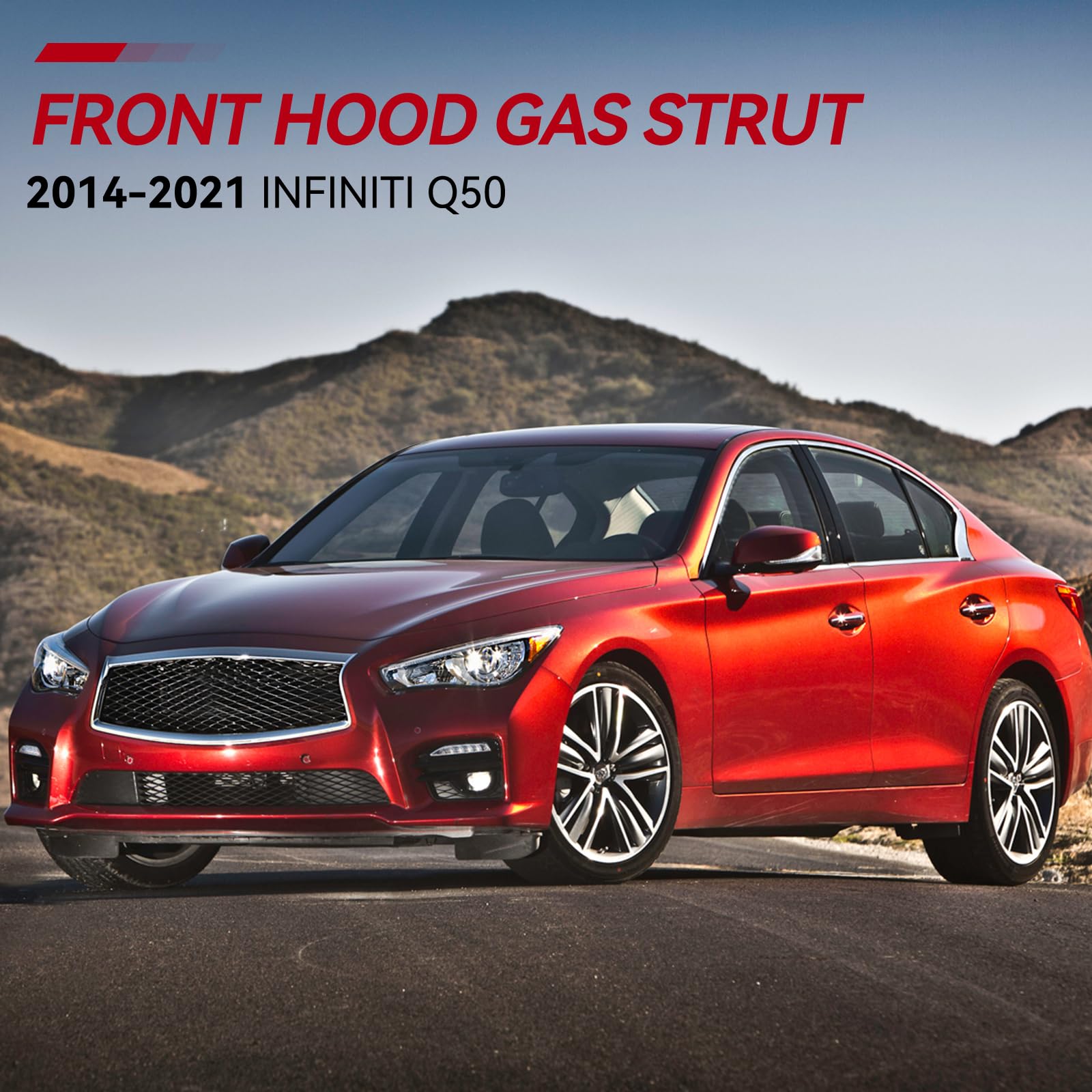 Vepagoo Pm3369 Front Hood Struts Compatible For 2014-2021 Infiniti Q50 Gas Shock Lift Supports, Sedan 4-Door Hood Rods Springs R