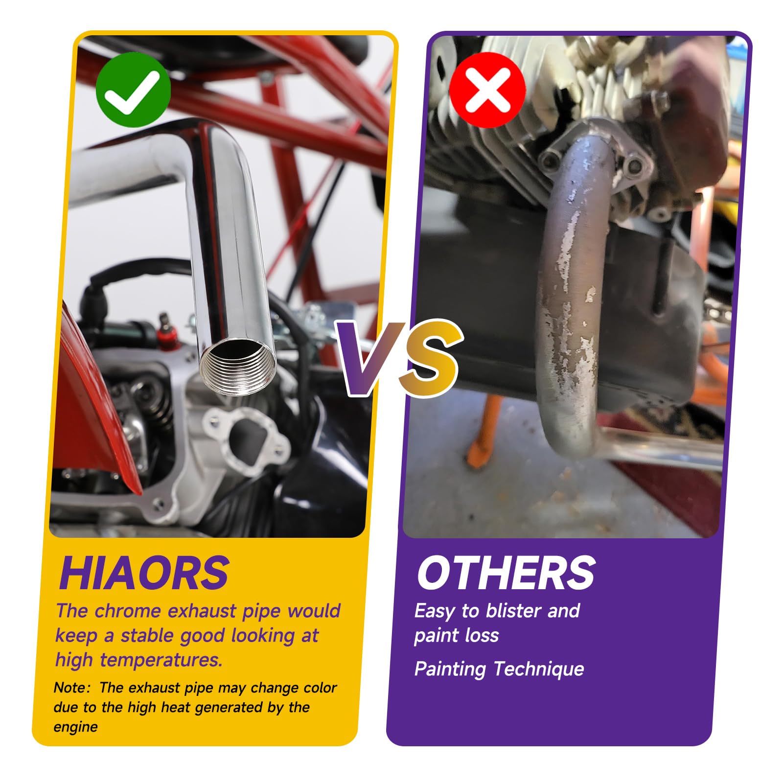 HIAORS Upgrade Exhaust Pipe Silencer Kit for Predator 212cc 196cc 224cc Coleman CT200U BT200X CT200U-EX Baja Warrior Massimo MB1