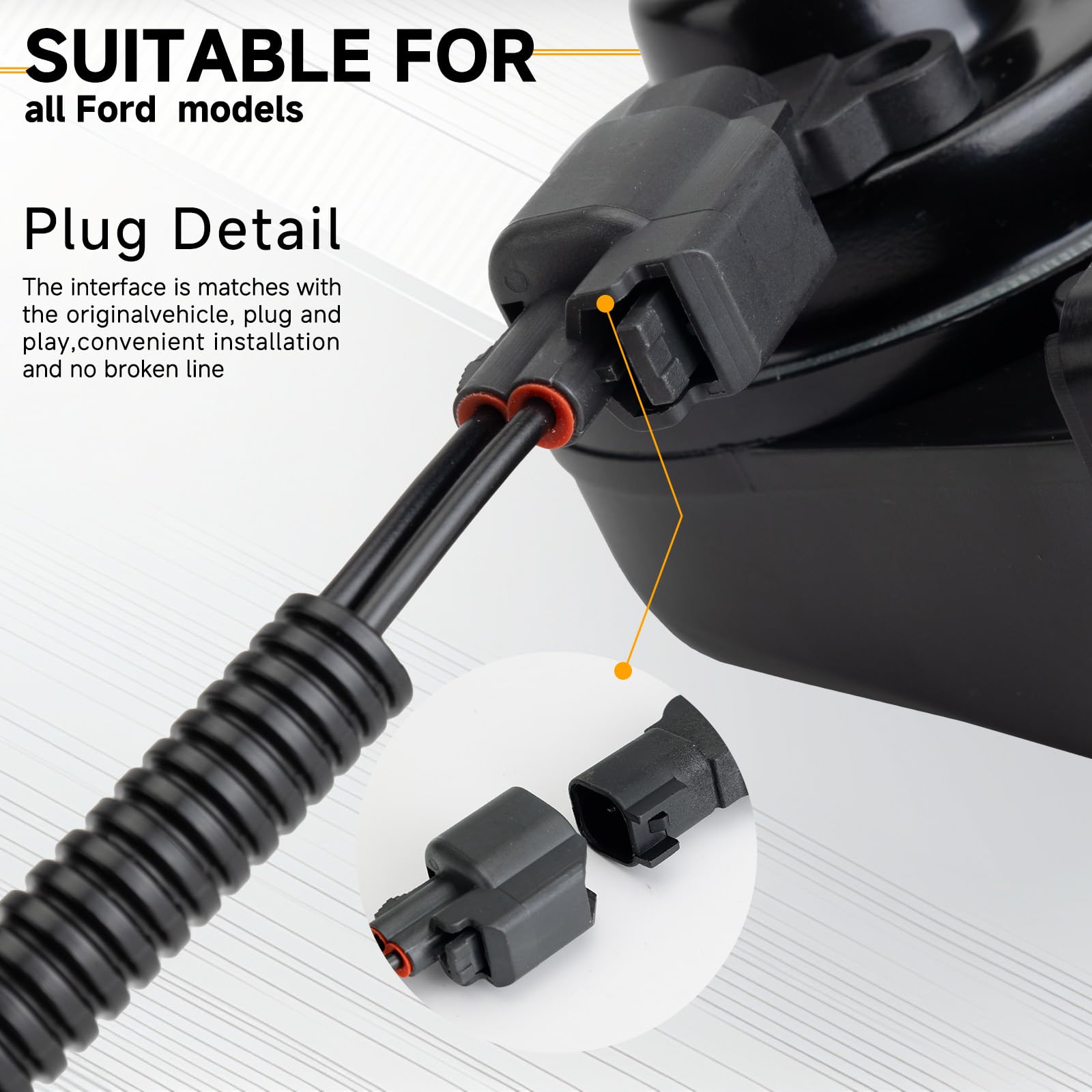 Farbin Horn Replacement For Ford Car Horn Compatible With Ford F150 F250 Focus With 1 To 2 Converter Plug