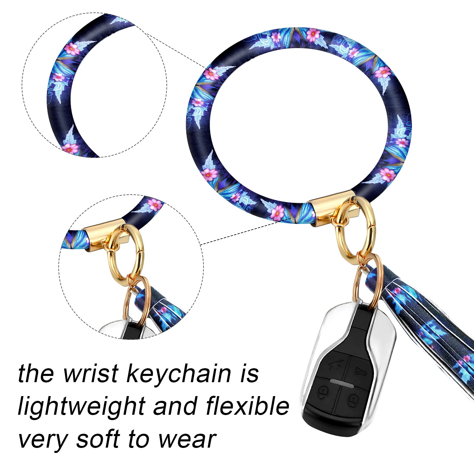 Butterfly Steering Wheel Cover Women Car Accessories Set With Car Cup Pad And Keyring Bracelet Butterflies Design Comfort Grip S