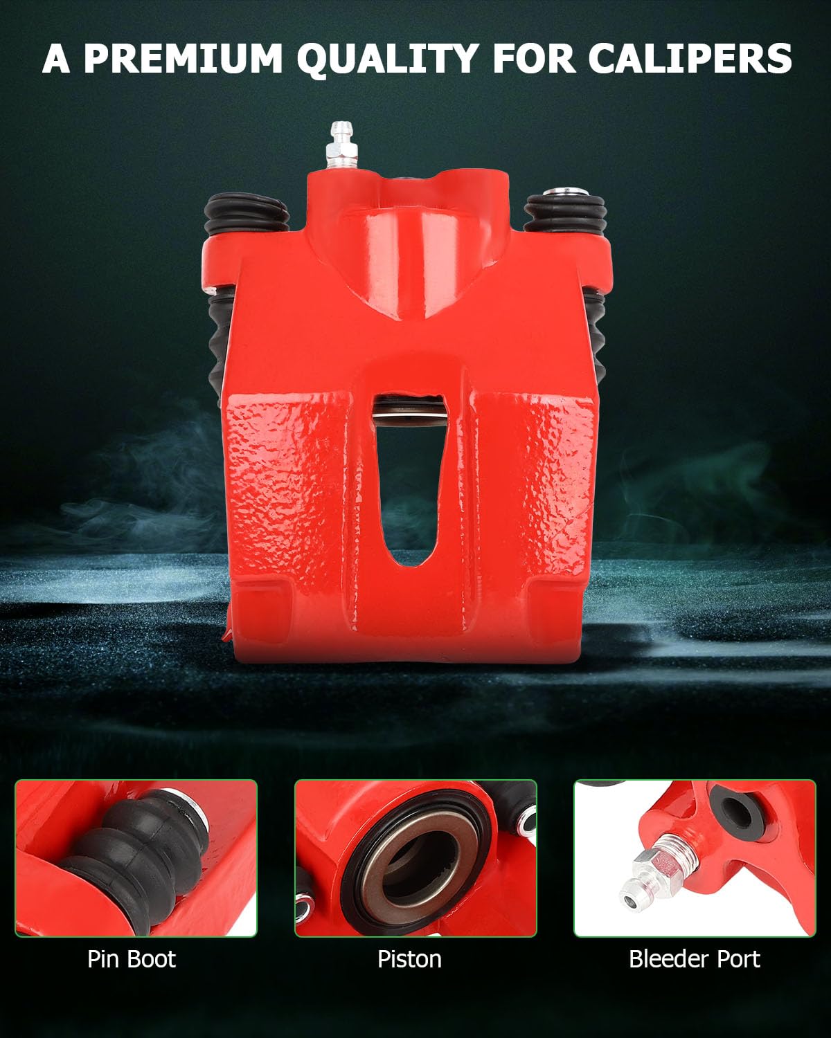 Scitoo Rear Left Brake Caliper Without Bracket 184859 Red Compatible For Ford For F-150 2004-2011 For Ford For Lobo 2005-2009 Fo