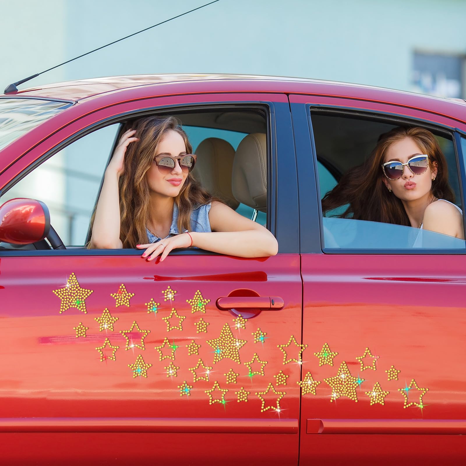 Epakh 84 Pieces Gold Rhinestone Star Stickers, Glitter Bling Self Adhesive Crystal Star Sticker For Winter Package Gift Decor Ho