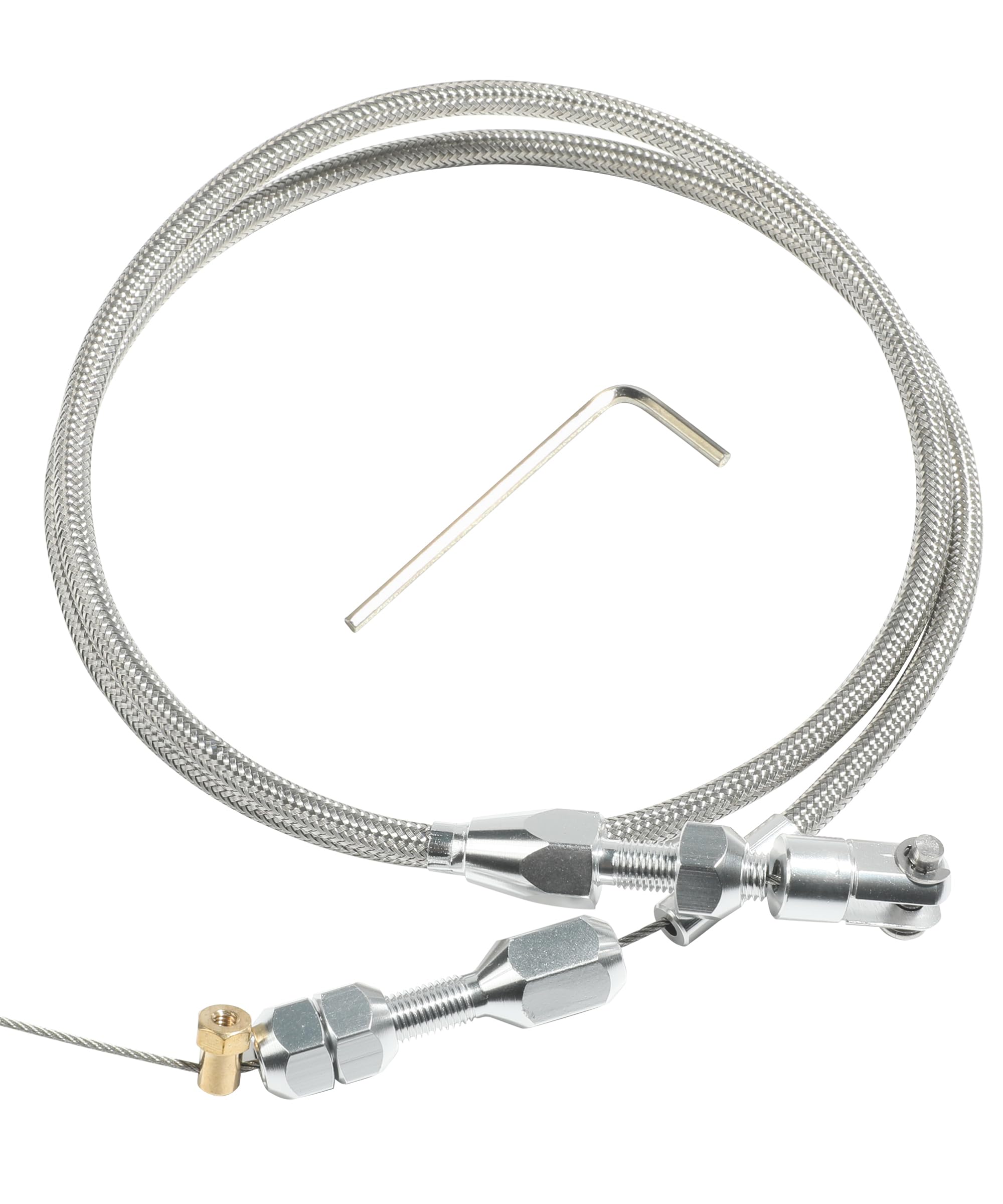 Zlirfy 36'' Throttle Cable Kit,Car Braided Throttle Cable,Ls Swap Steel Braided Throttle Cable Repair Kit,Car Accessories Univer