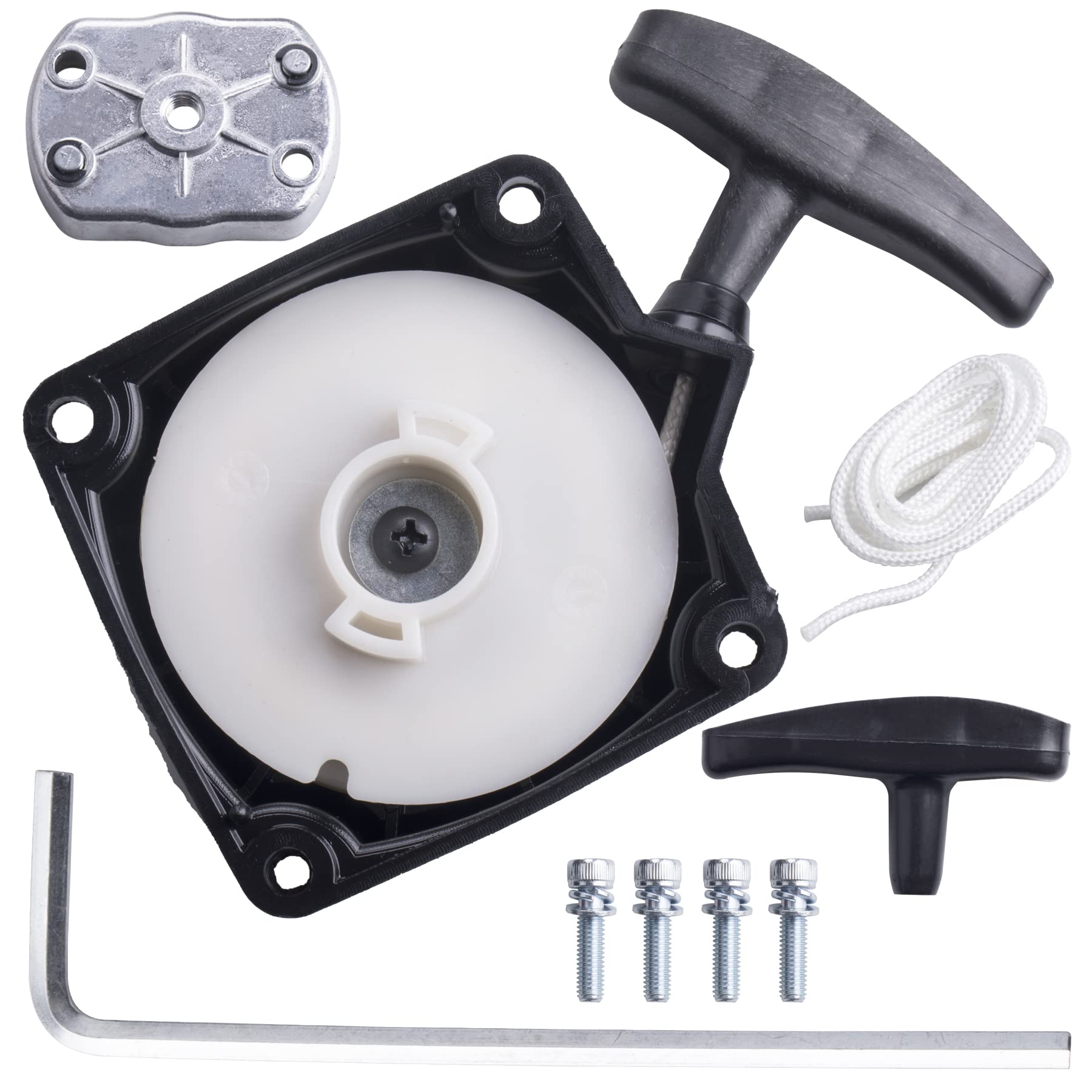 JINGKE Recoil Pull Starter with Claw Pawl Cog for 43cc 47cc 49cc 50c ATVs Pocket Dirt Bike Gas Scooters Pocket Bikes Mid-Bikes M