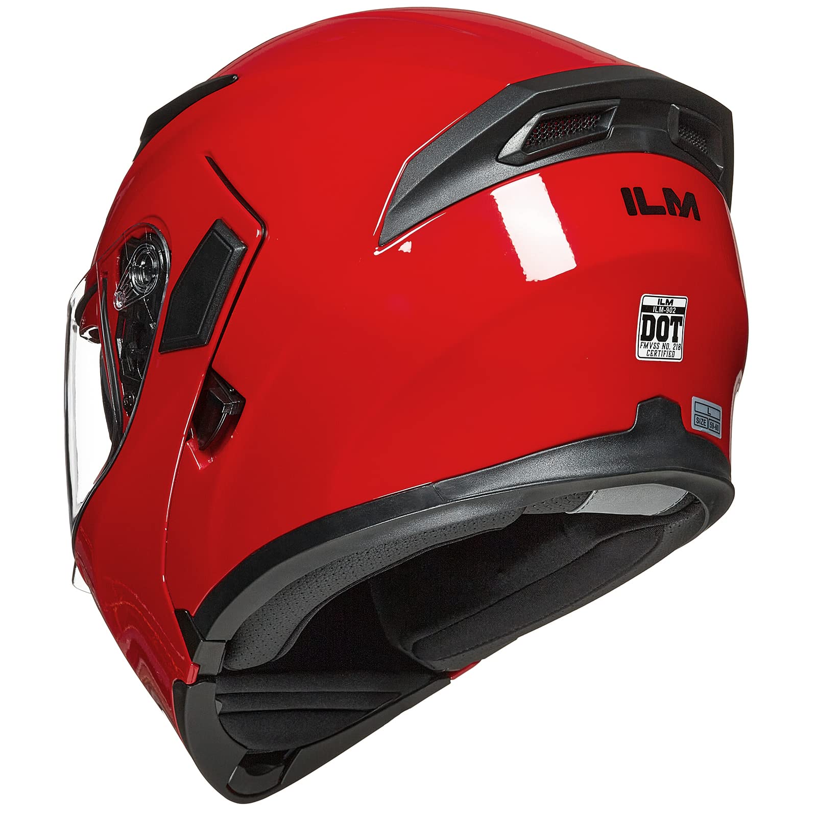 Ilm Motorcycle Dual Visor Flip Up Modular Full Face Helmet Dot 6 Colors Model 902 (Xl, Bright Red)