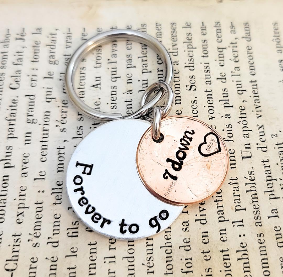 7 Year Anniversary Gift For Men, 7Th Wedding Anniversary For Husband, Dainty Gift For Couples, Down And Forever To Go