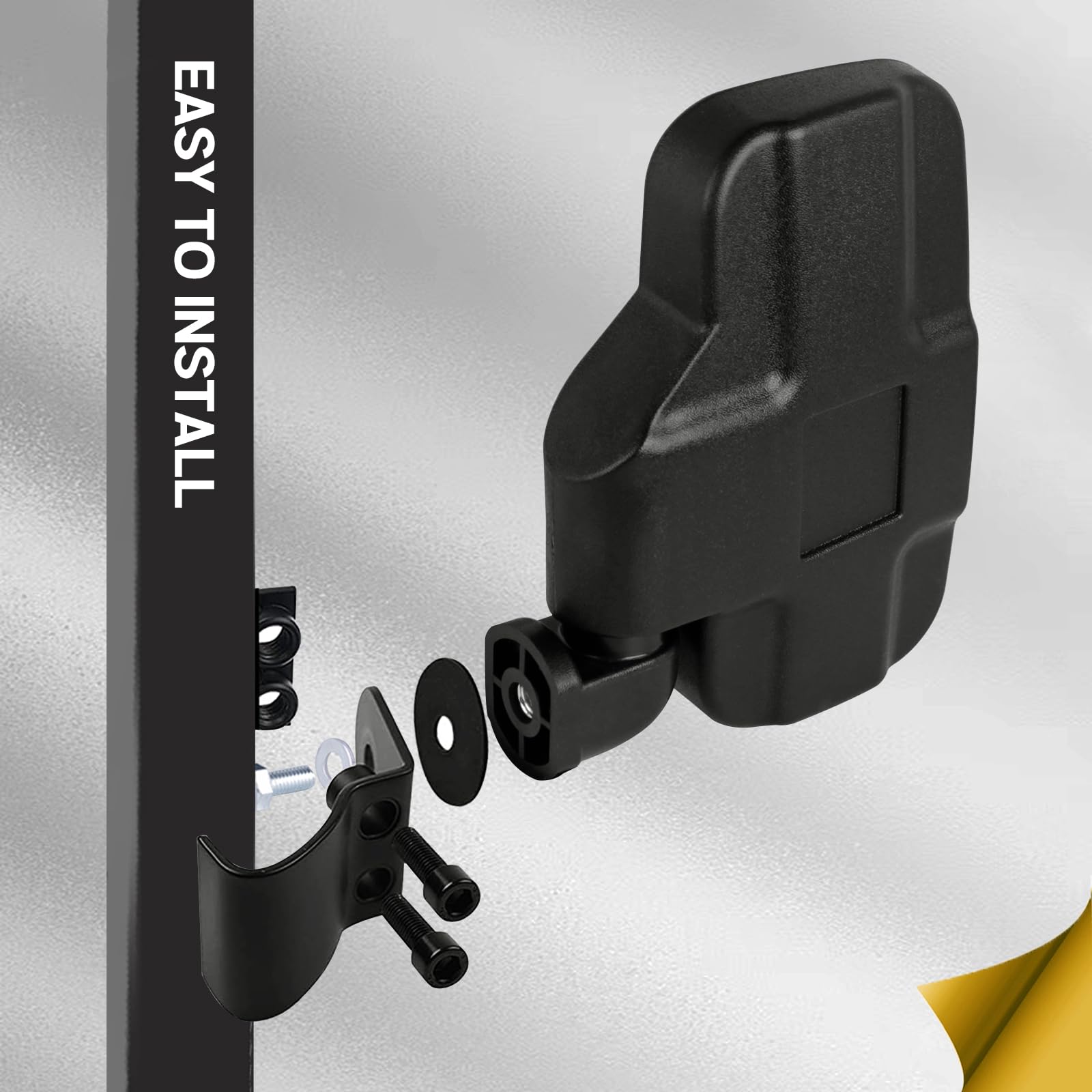 Unigt Utv Rear Side View Mirrors Compatible With 2015+ Polaris Ranger 570 900 Xp 1000/Can-Am Defender Pro-Fit Cage Breakaway Sid