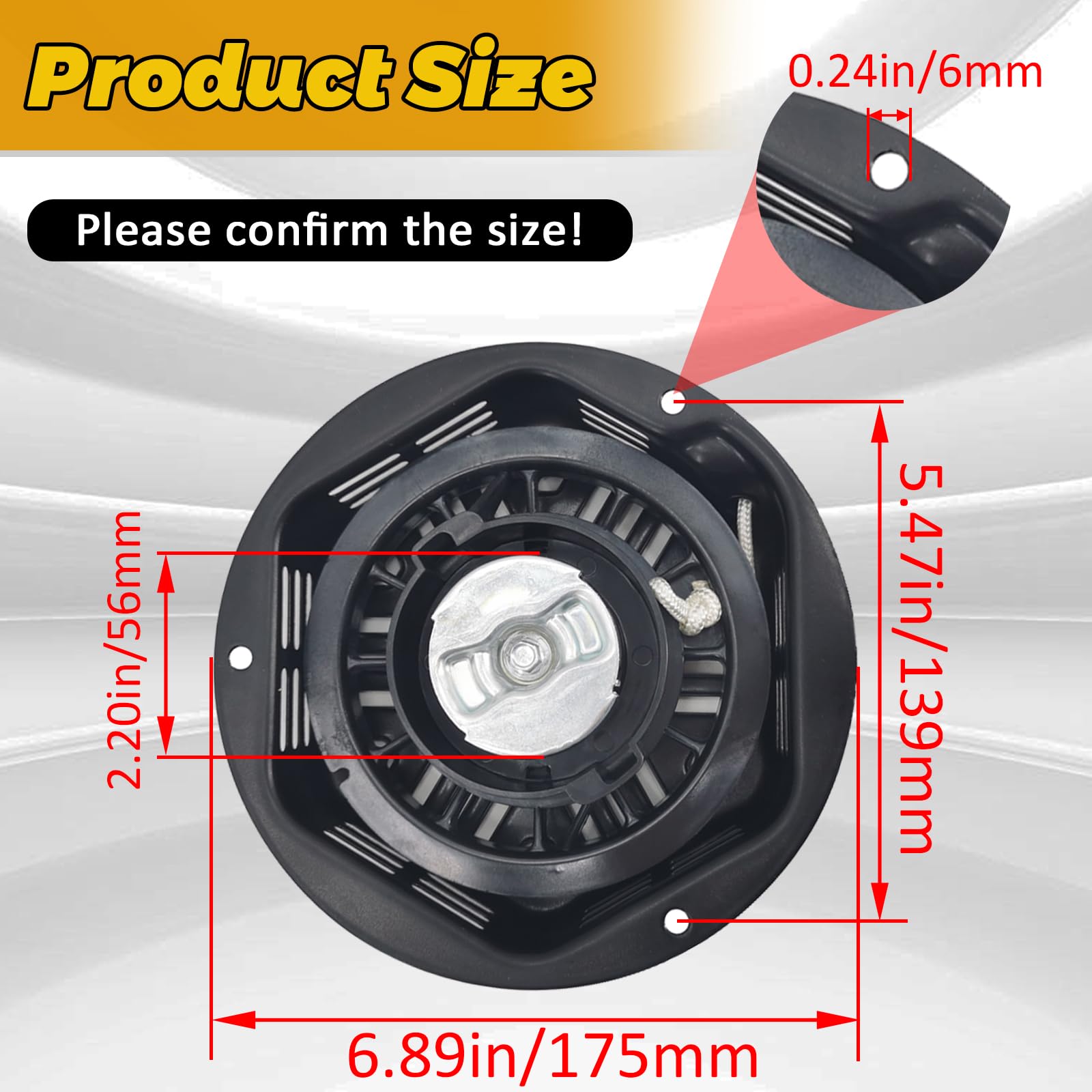 WOTIAN Recoil Starter Compatible with Champion 212cc 196cc 224cc Pull Start Assembly Generator Parts 3500w 4000w Part#22.061000.