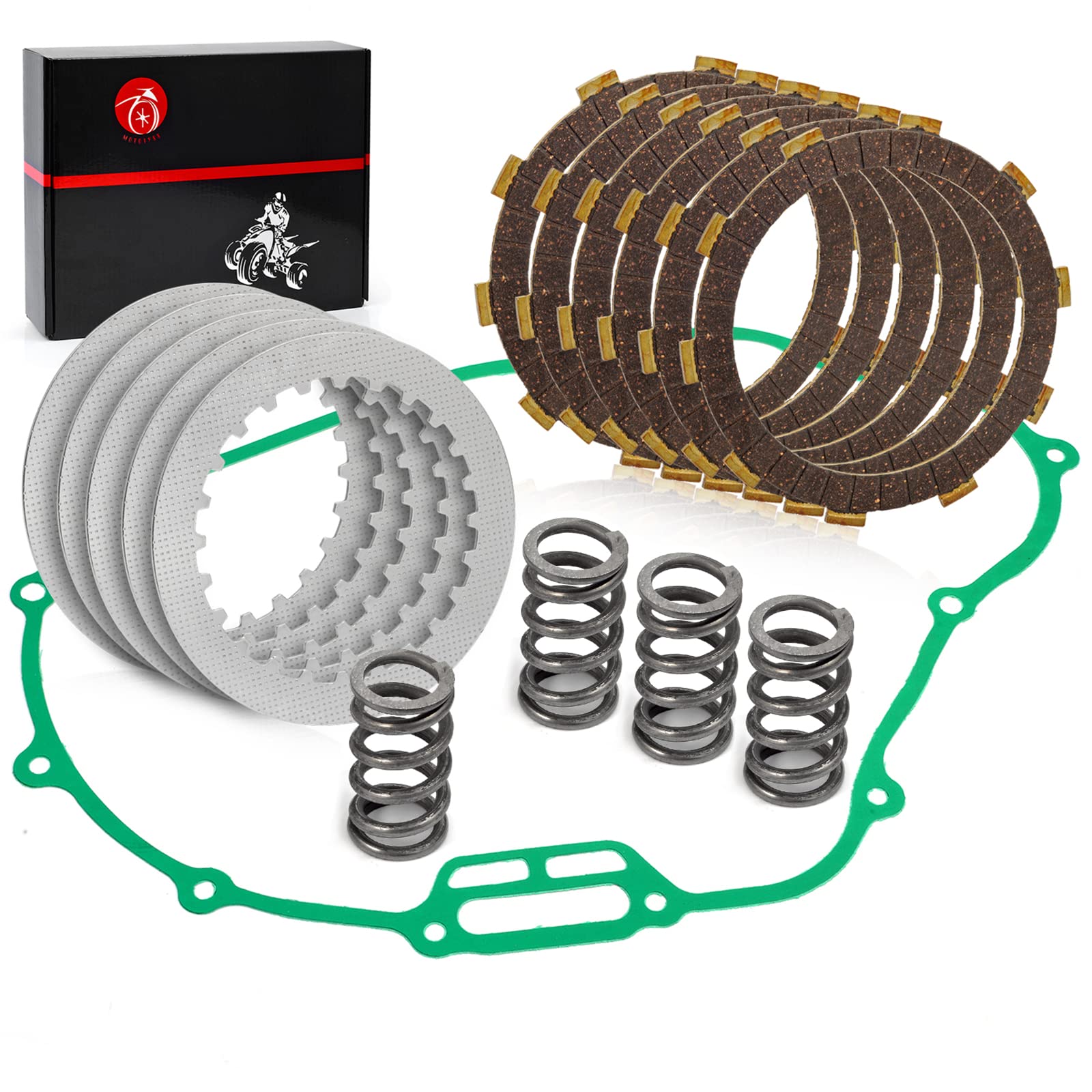 Moto1988 Clutch Friction Plates Kit & Gasket And Heavy Duty Springs Compatible With Honda 300Ex Trx300Ex Sportrax 300 Ex 2X4 1993-2008