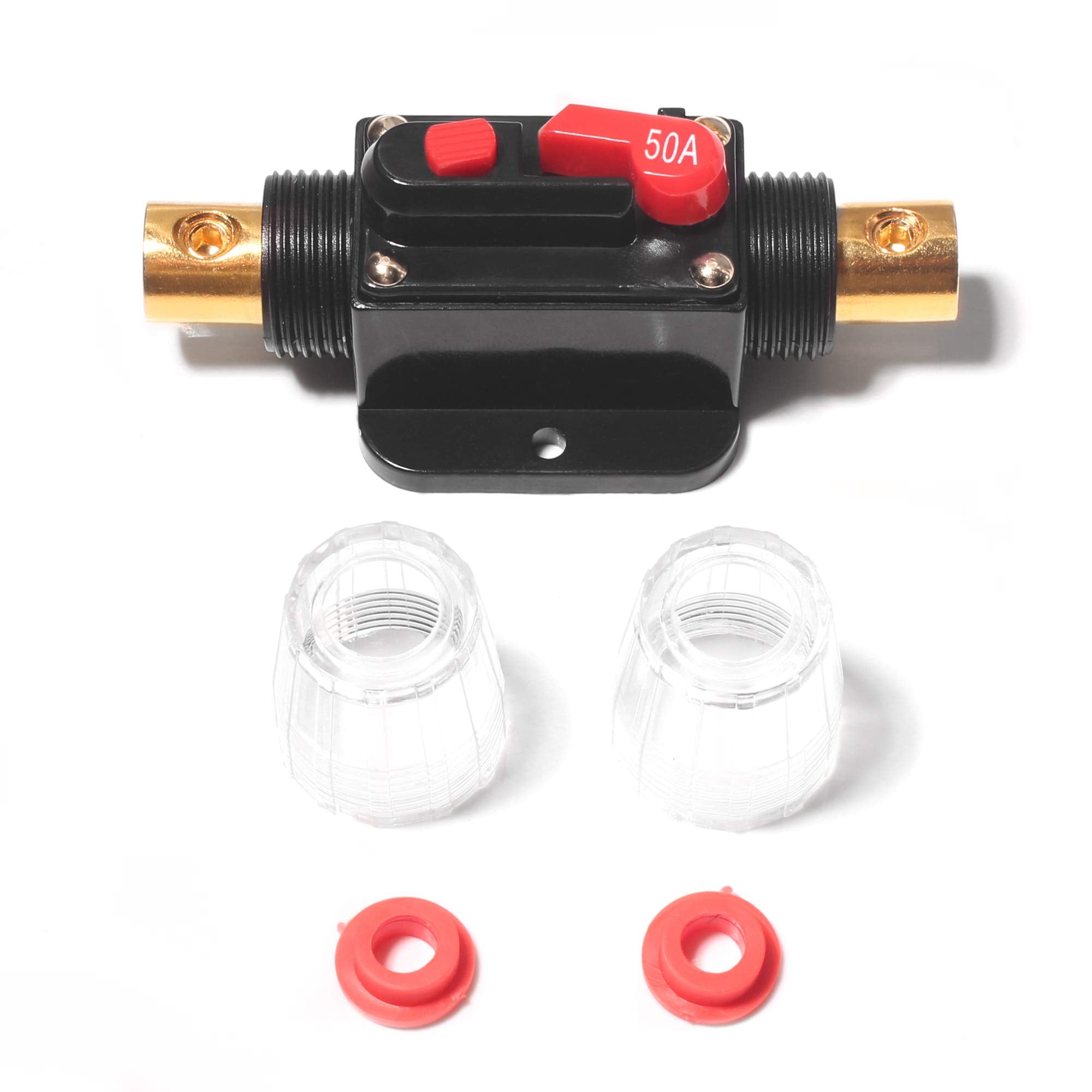 Monrand 2 Pcs 50Amp Car Audio Inline Circuit Breaker,12V 20A 30A 40A 50A 60A Car Audio Inline Circuit Breaker Fuse For System Pr