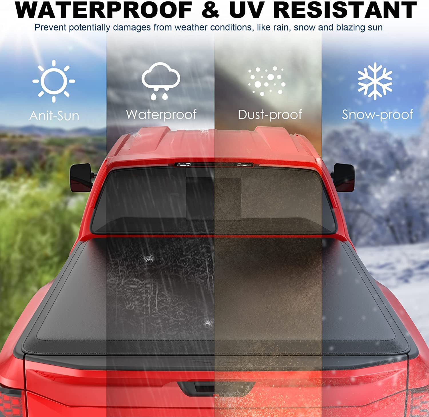 Mostplus Roll-Up Soft Vinyl Truck Bed Tonneau Cover Compatible With 2004-2008 Ford F150 F-150 (Excl. Raptor Series) Styleside 8