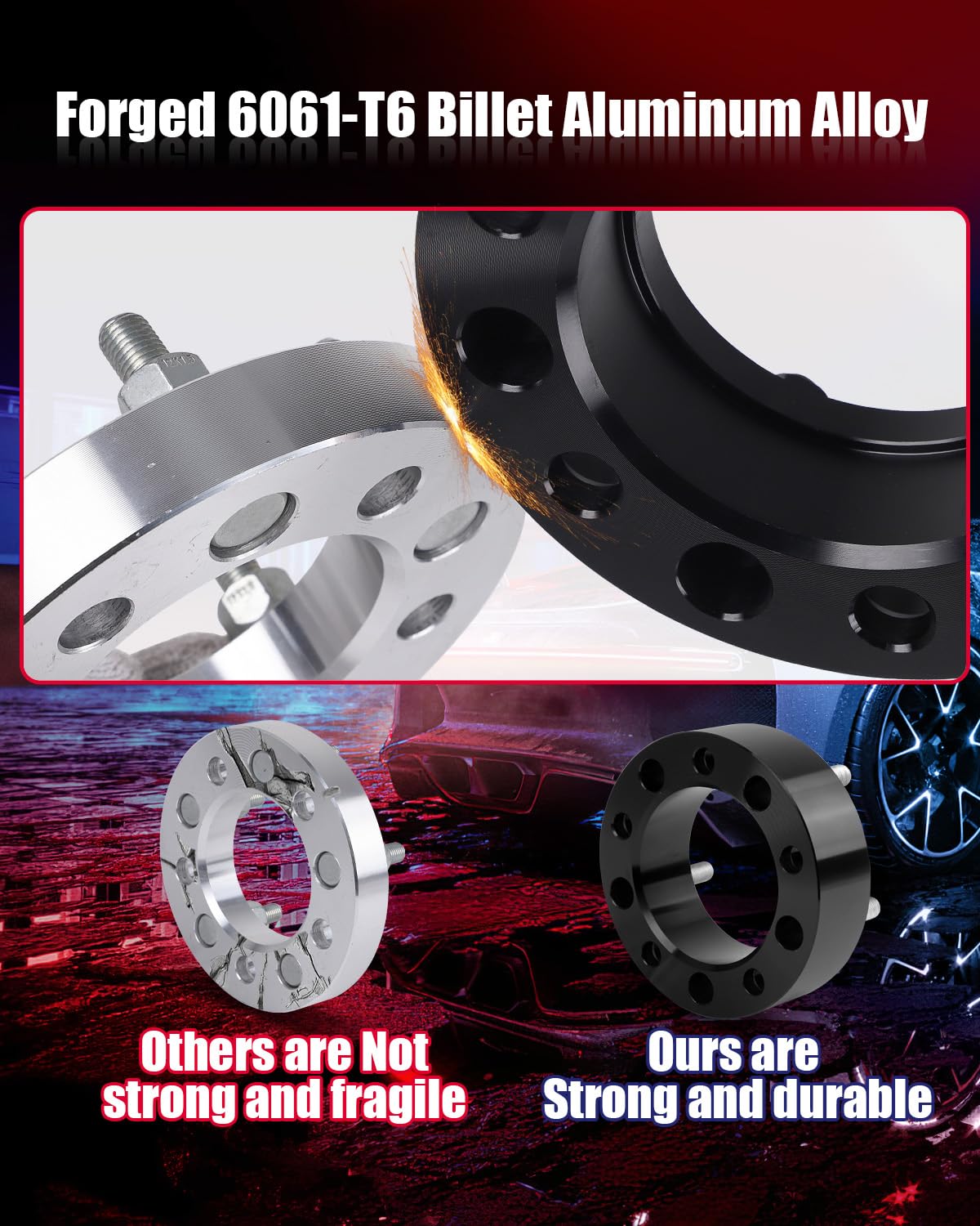 FLYCLE 8x180 2 inch Wheel spacers for 2011-2024 Silverado 2500HD 3500HD Sierra 2500 HD 3500HD, 2 inch 8x180mm Wheel Spacer with