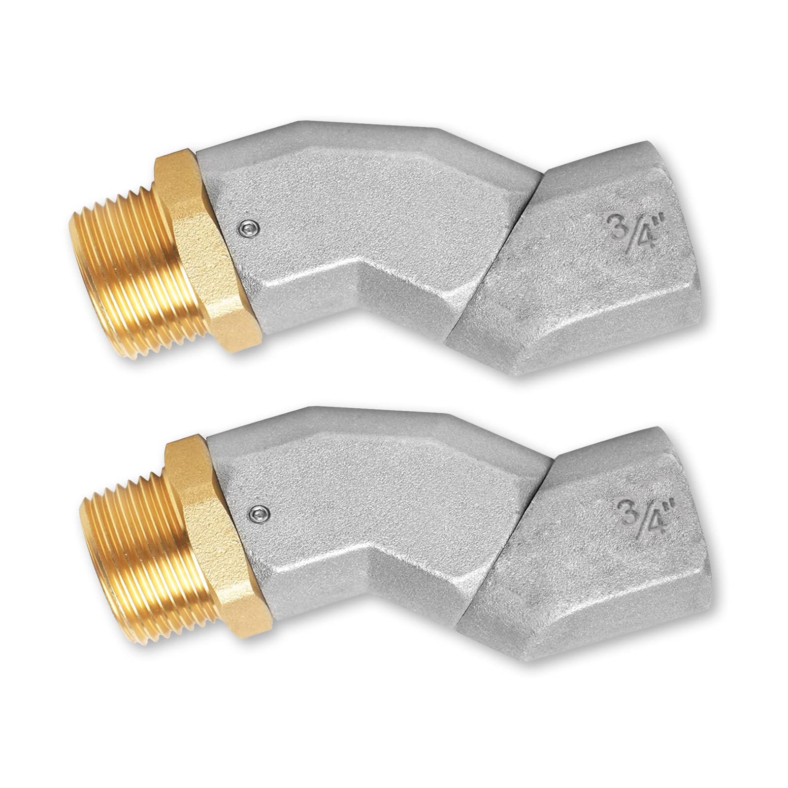 2Pcs 3/4 Inch Npt Fuel Hose Swivel 360 Rotating Connector For Fuel Nozzle Multi Plane Fuel Plane Swivel