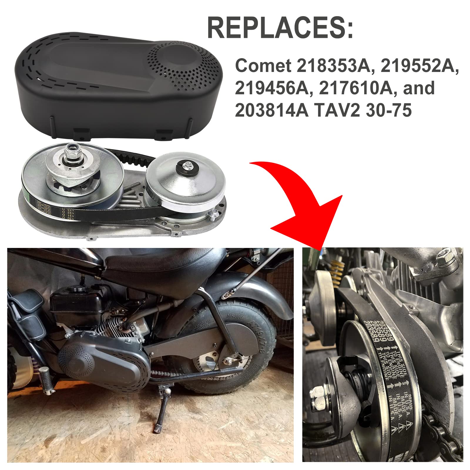 BATONECO 30 Series 1'' Torque Converter Kit for Predator 301CC 2-8 HP Engine, 1 inch Bore Clutch 10T #40/41/420 Chain Replaces G