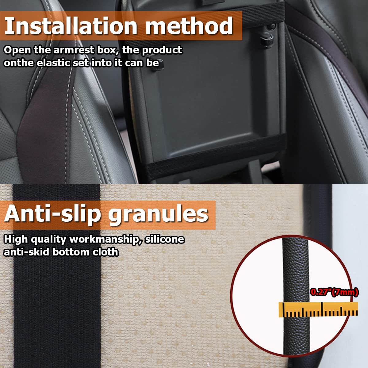Car Center Console Cushion Pad, Universal Leather Waterproof Armrest Seat Box Cover Protector,Comfortable Car Decor Accessories Fit For Most Cars, Vehicles, Suvs (Blue)