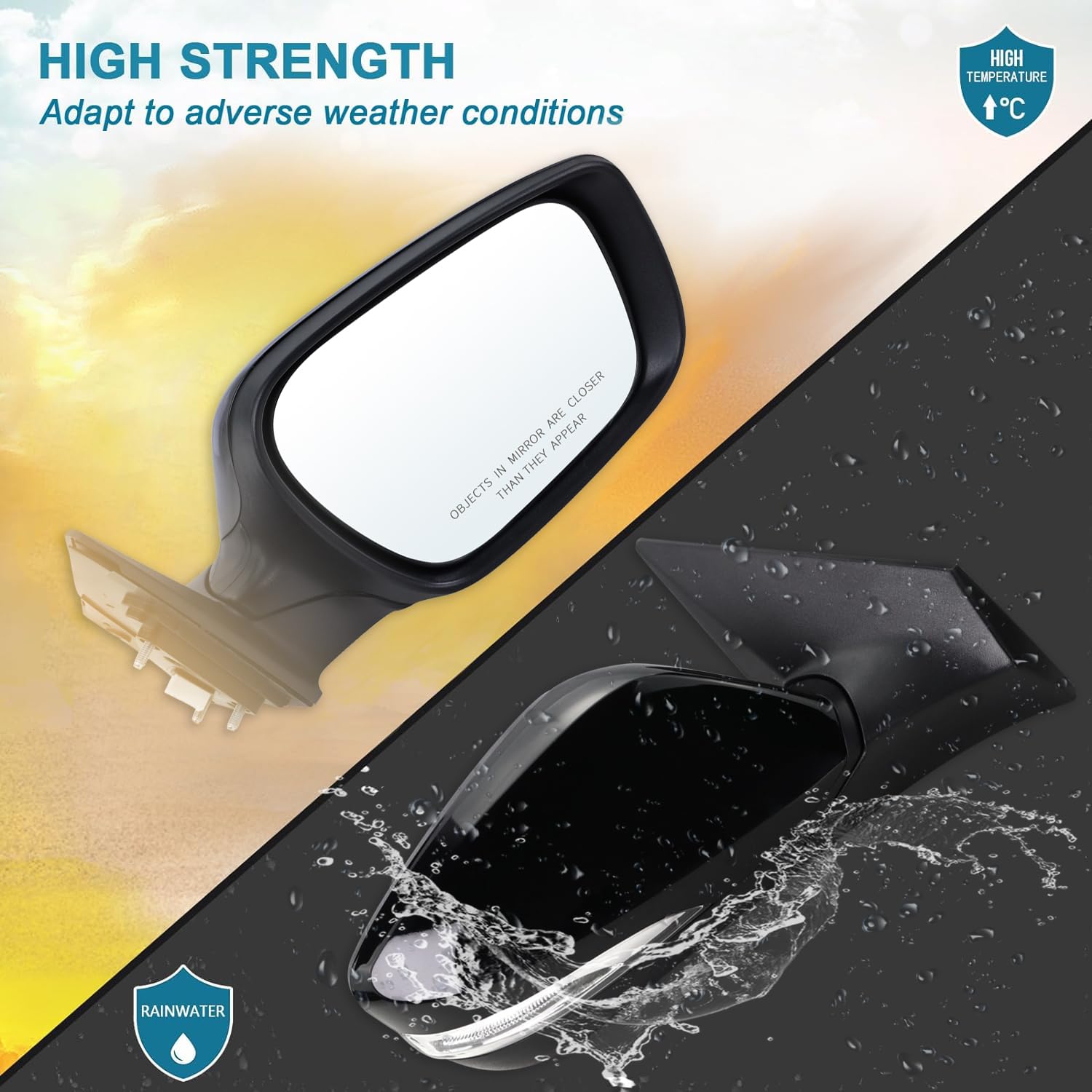Lqito Right Passenger Side Door Mirror Compatible With 2011 2012 2013 Hyundai Elantra With Manual Folding Power Glass Heated Tur