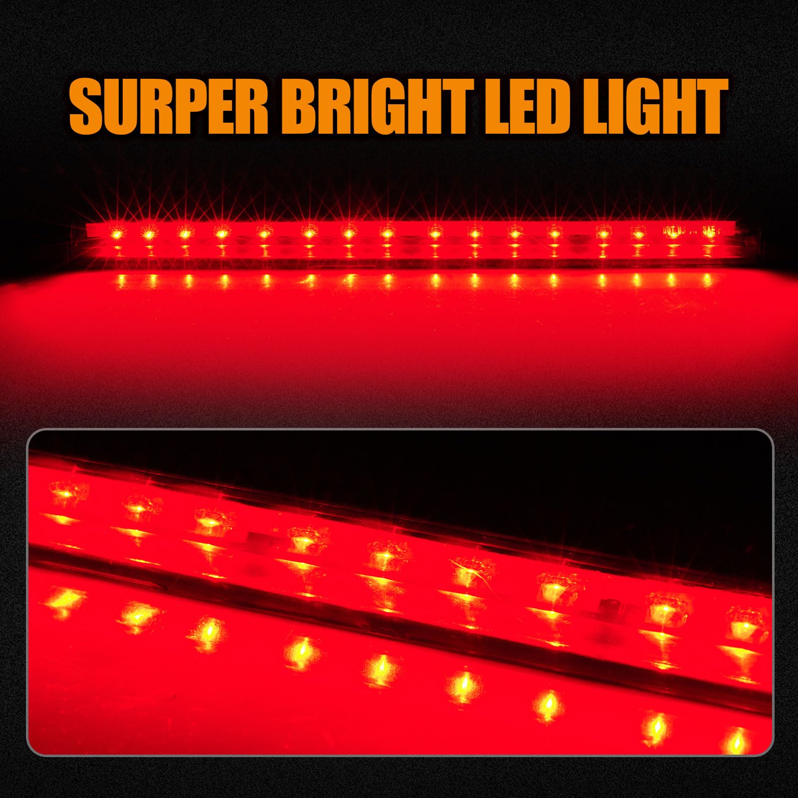 Cxdar Third 3Rd Brake Light Led For 1992-1999 Chevy C/K Suburban Blazer Tahoe/Gmc Yukon Jimmy/Hummer H2/ Bravada High Mount Rear