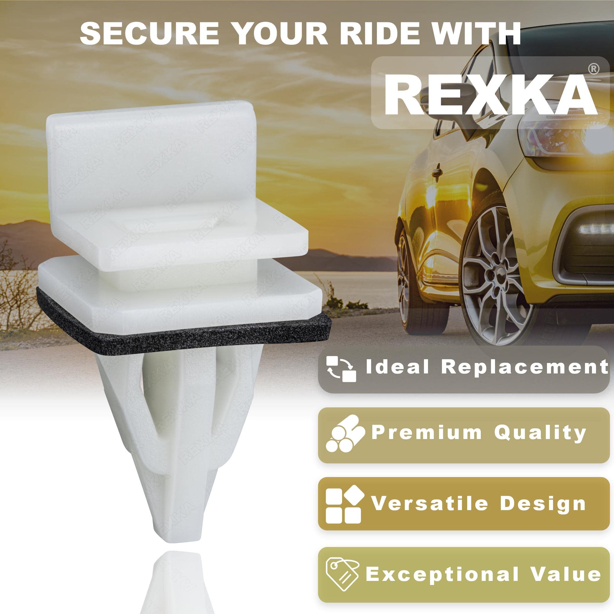 Rexka 10Pcs Rocker Panel Moulding Clip For Honda Acura 91513-Sm4-000 Accord, Civic, Civic Del Sol, Cr-V, Element, Odyssey, Pilot