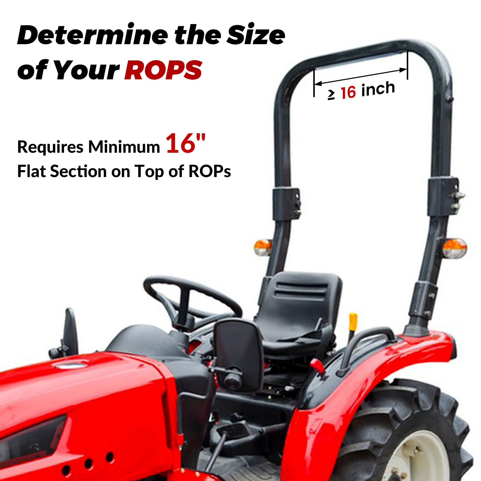 CarriTurf Universal Tractor Canopy for ROPS - UV-Resistant Sunshade for Compact Tractors, Riding Mowers, Zero Turn Mowers & Lawn