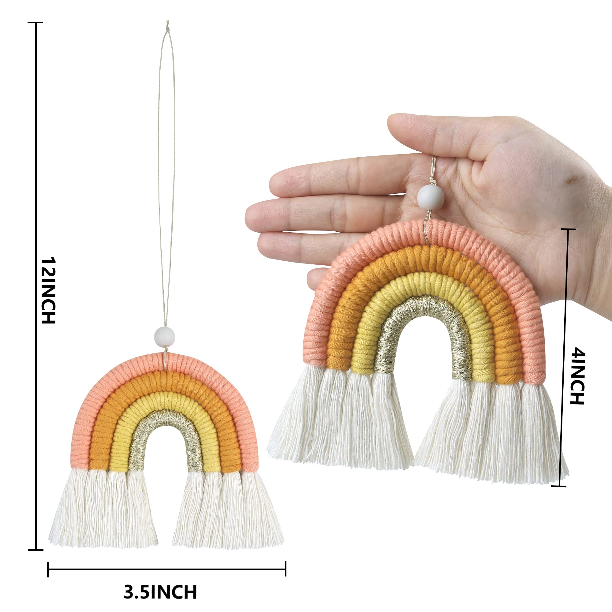 Boho Garden Macrame Bohemian Rainbow Charm - Essential Oil Diffuser For Cars, Baby Nursery, Childrens Bedroom & Home Decor- Colo