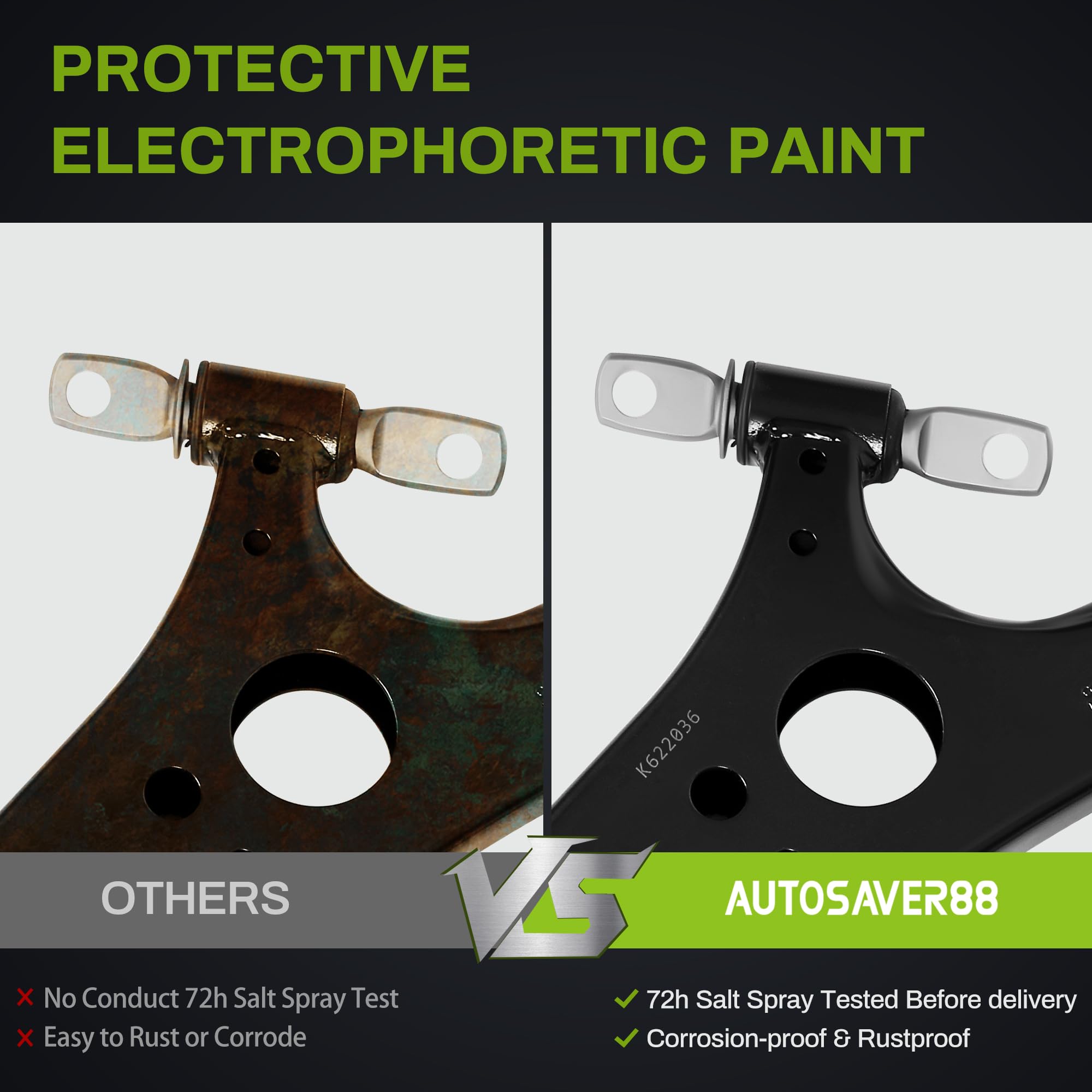 Autosaver88 Front Supension Kit Compatible With 2004-2010 Sienna-W/Control Arm W/Ball Joint, Sway Bar, Tie Rod Assembly