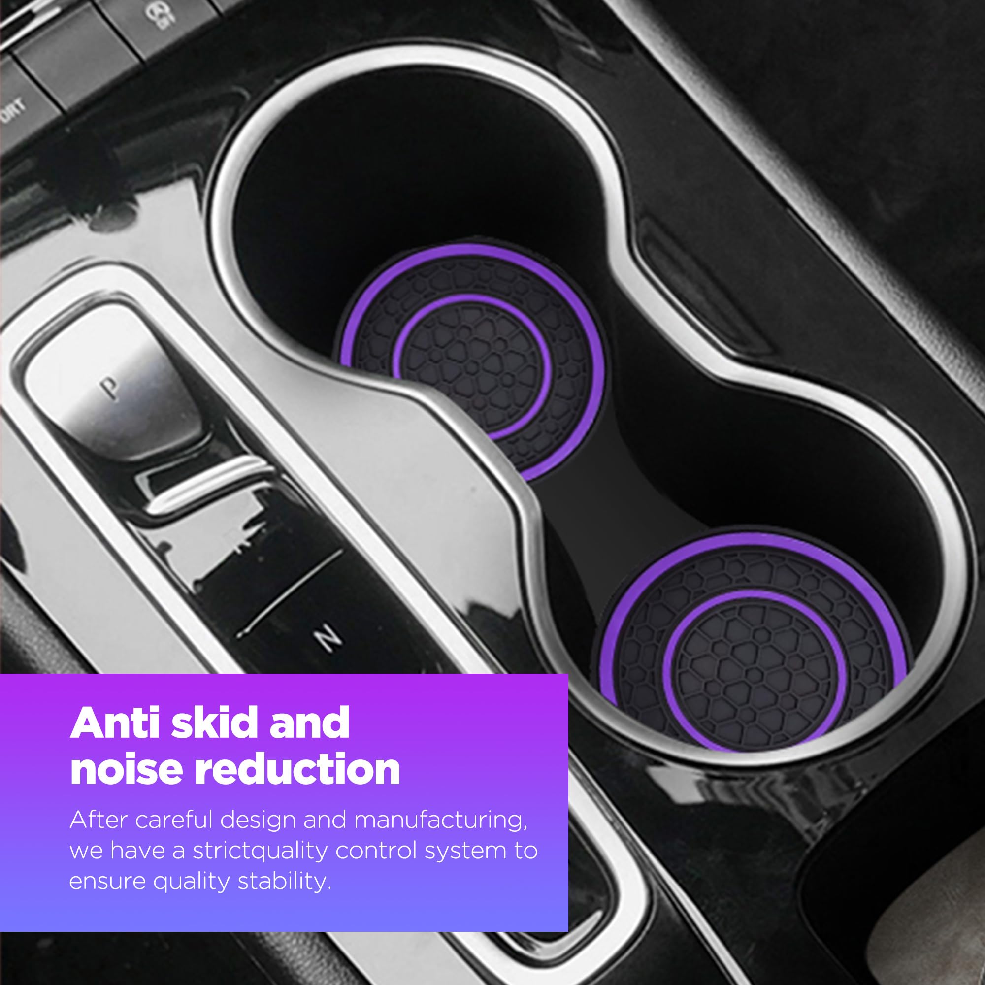 2 Pcs Car Cup Holder Coaster,Car Coasters Cup Mats,2.75 Inch Universal Car Cup Coasters,Non-Slip Anti Dust Mats Cup Holder Inser