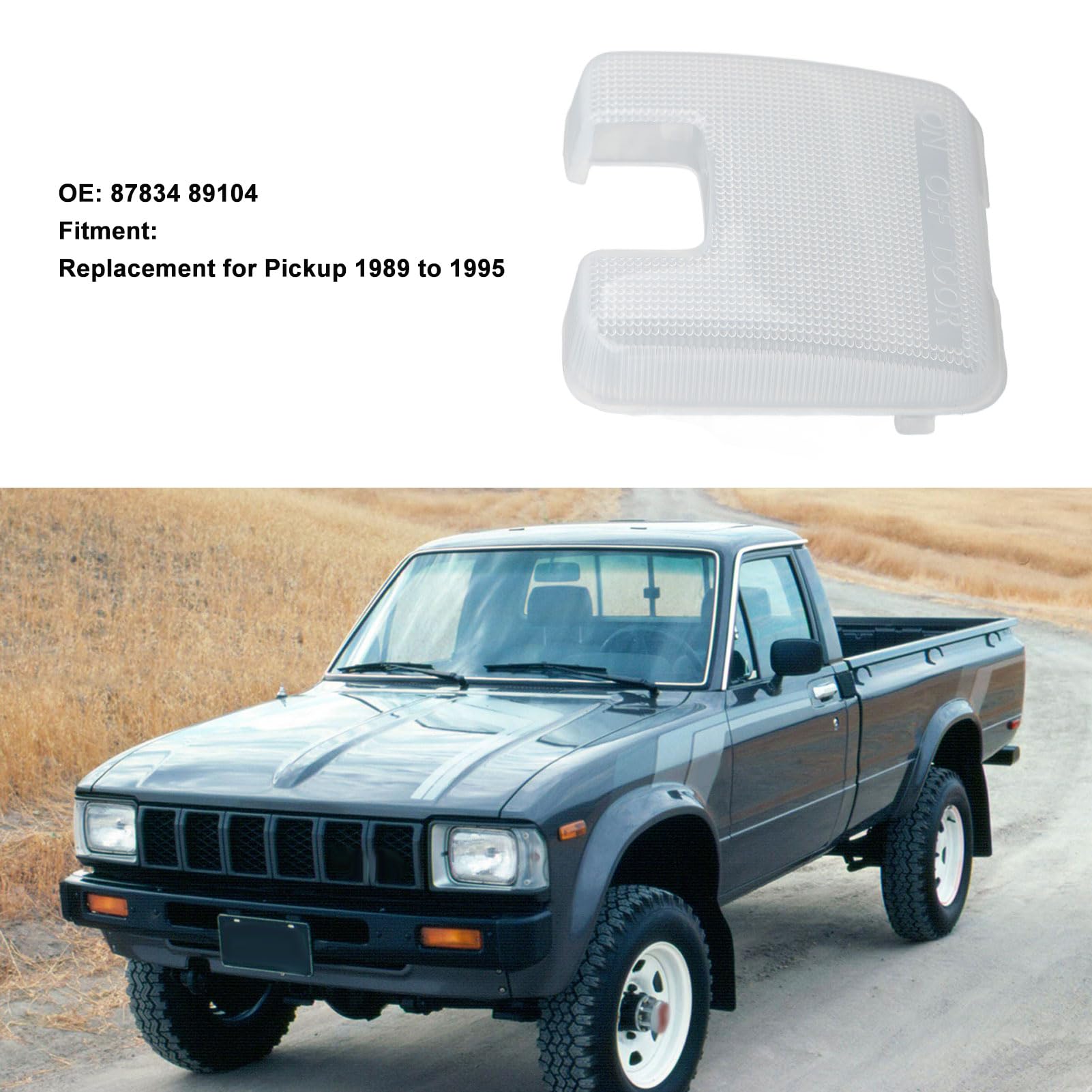 Kimiss Roof Dome Light Cover, 87834 89104 Interior Dome Light Lens Cover Abs Roof Dome For Pickup 1989 To 1995