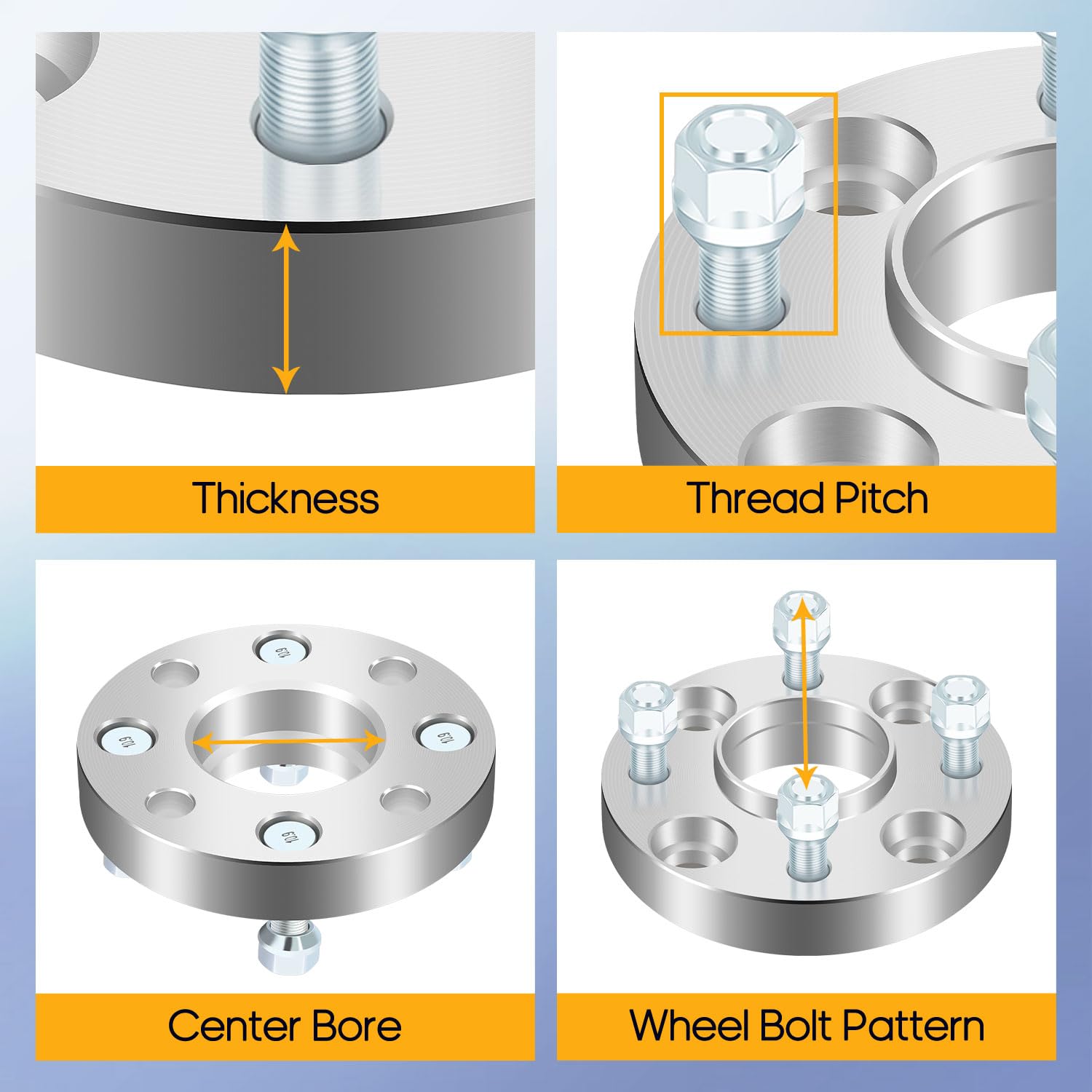 Ocpty 2Pcs 4X4.5 To 4X4.5 Wheel Spacers 1 Inch 12X1.25 Studs 66.1Mm Hub Bore Forged Hub Centric Wheel Spacers 4 Lug Fit For 200S