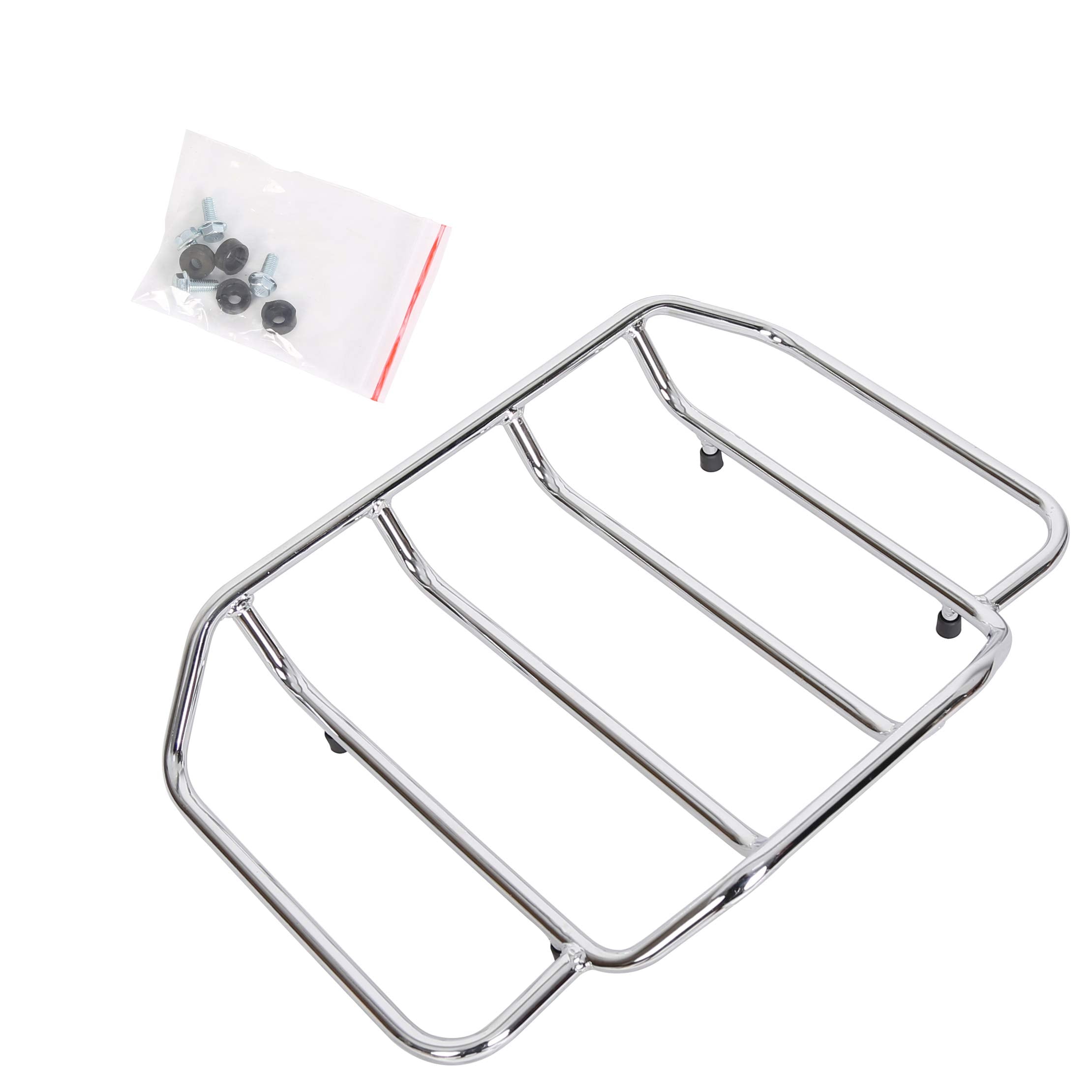 ECOTRIC Chrome Motorcycles Trunk Luggage Rack Rail for 1984-2023 Harley Touring Road King Street Glide Road Glide (Replaces # 53