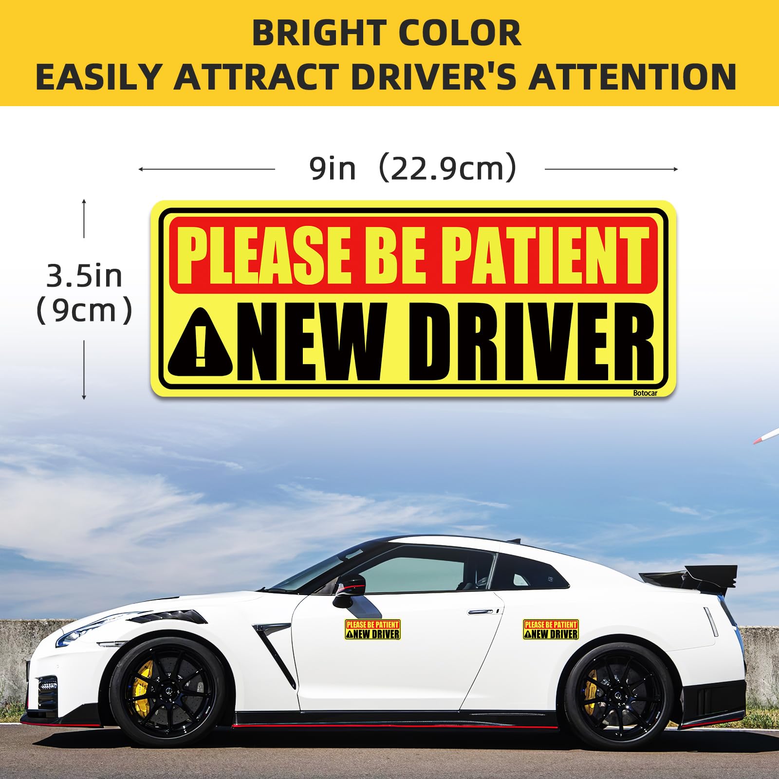 New Driver Sticker Magnet For Car 3 Pack, Please Be Patient New Driver Magnet, Magnetic New Driver Magnet For Car, New Drivers V