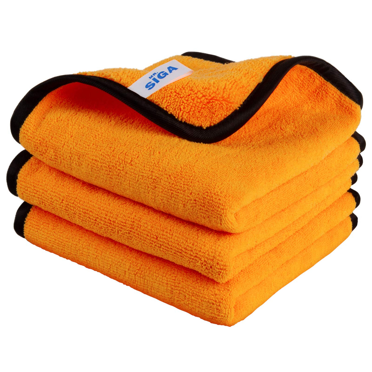 Mr.Siga Professional Premium Microfiber Towels For Household Cleaning, Dual-Sided Car Washing And Detailing Towels, Gold, 15.7 X