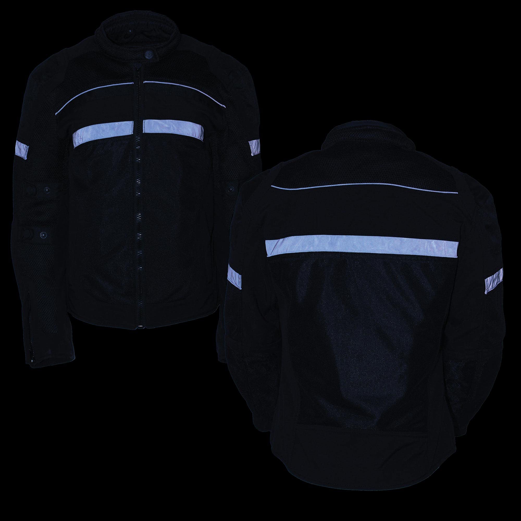 Milwaukee Leather Mpl2775 Black Armored Textile Motorcycle Jacket For Women - All Season Jacket W/Removable Liner - X-Large