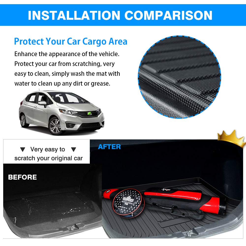 Powerty Cargo Mat Fit For Honda Fit 2015 2016 2017 2018 2019 2020 Trunk Mat Accessories All Weather Tpo Rear Cargo Liner Upgrade