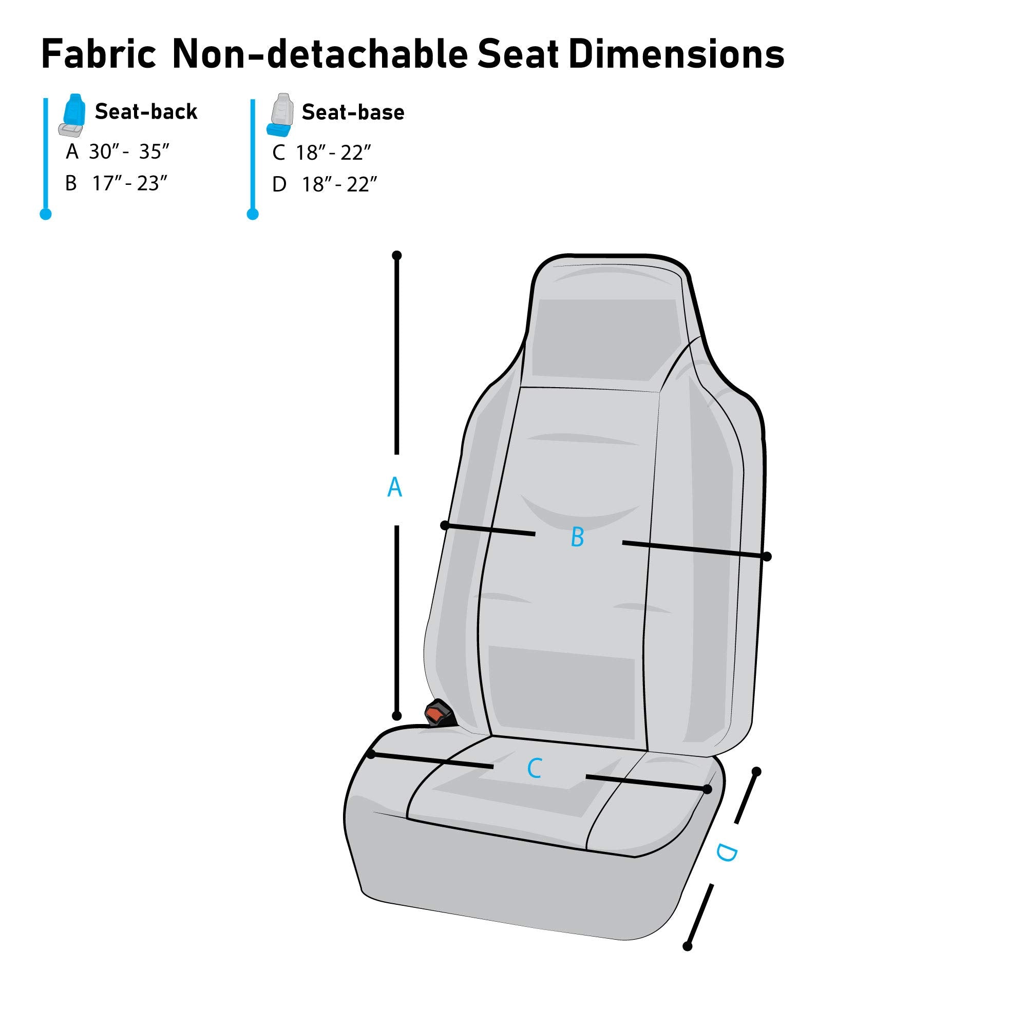 Fh Group Full Set Built-In Seatbelt Classic Cloth Car Seat Covers - Universal Fit, Washable Car Seat Cover For Suv, Sedan, Van B