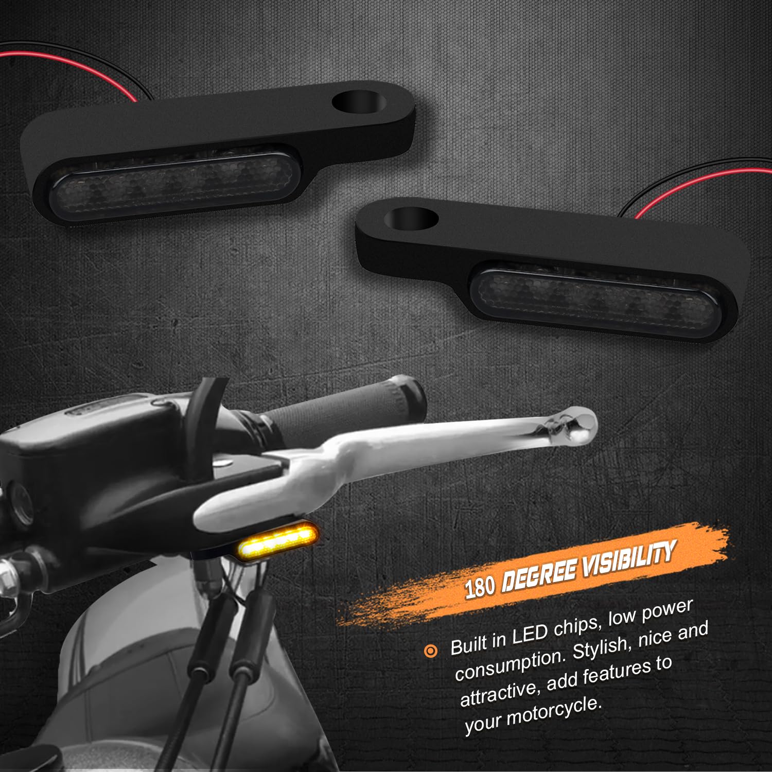 Nthreeauto Handlebar Led Turn Signals Mini Motorcycle Blinkers Handle Bar Marker Light Compatible With Harley Dyna Sportster 883