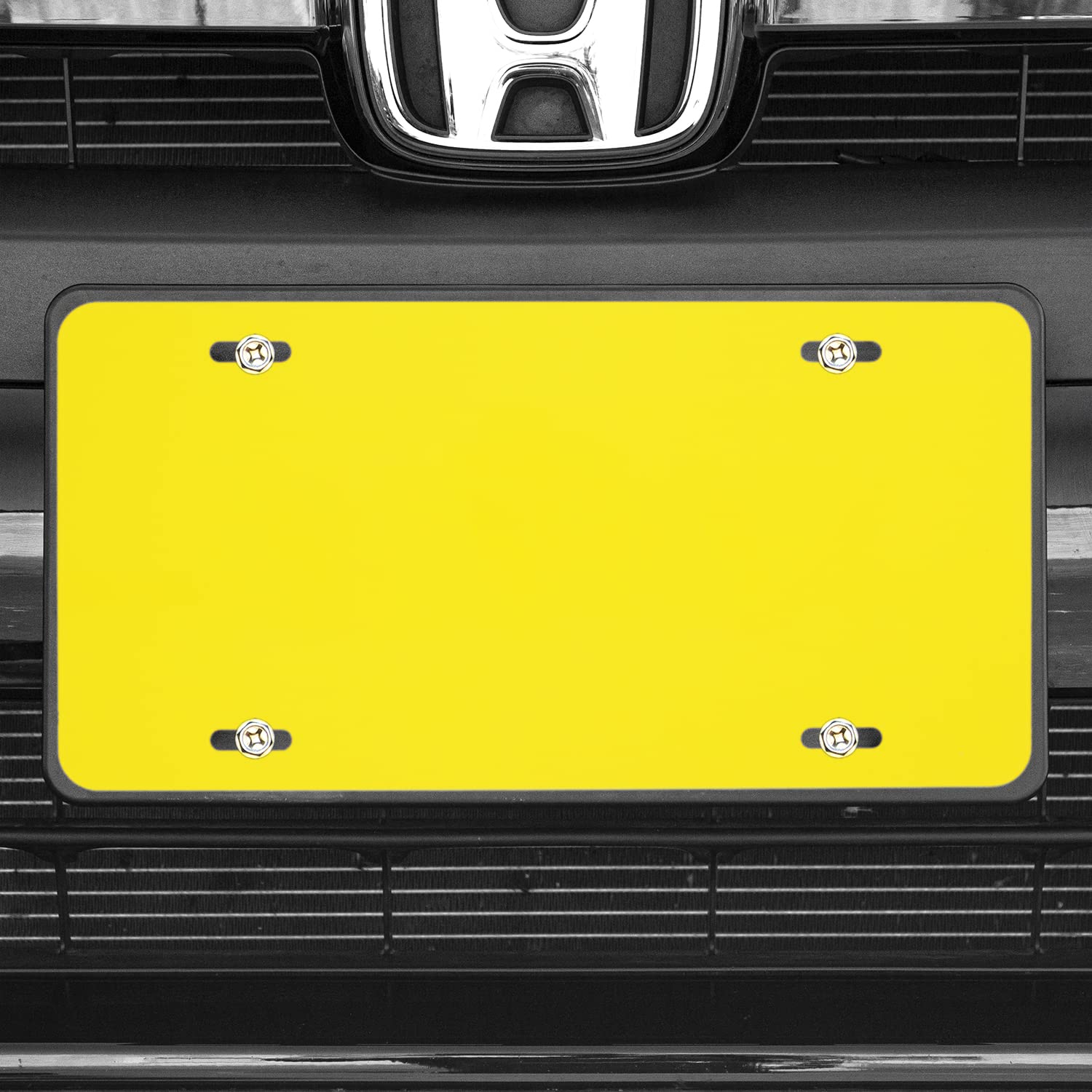 Custom License Plate For Front Of Car - Personalized Car Tags - 6” X 12” Universal Fit (Yellow)