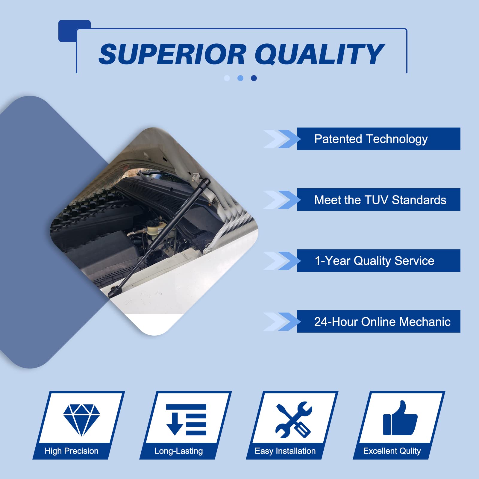 Replacement For 2002-2007 Jeep Liberty Hood Struts, Otuayauto Front Hood Lift Support Shock, Replacement Sg314037 4366 (Pack Of