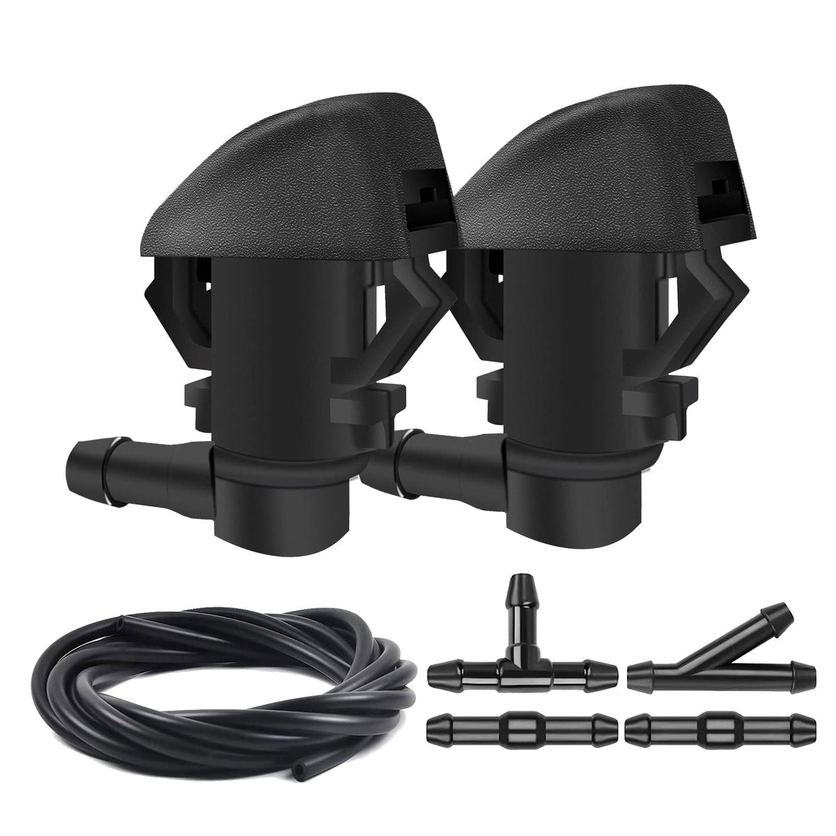 Windshield Washer Nozzles Kit, Front Windshield Washer Nozzle Assembly And Fluid Hose With Connectors For Honda Pilot 2009-2012