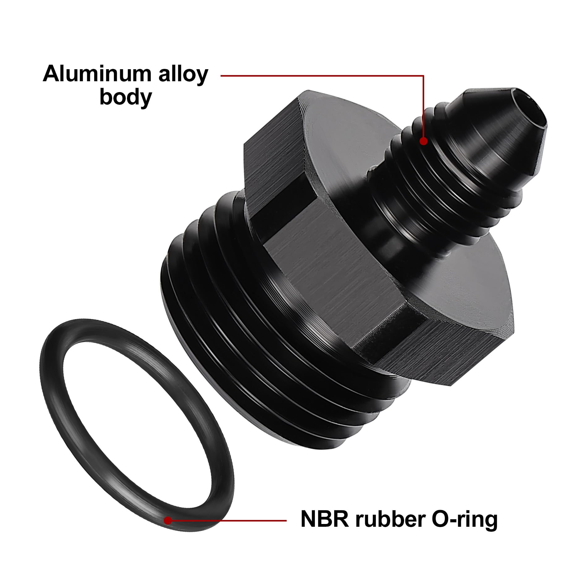 Evil Energy 3An Flare To An8 Orb Male O-Ring Fitting Adapter