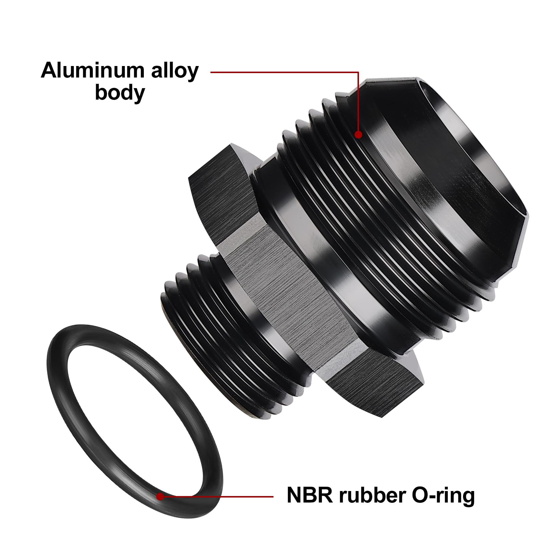 Evil Energy 16An Flare To An10 Orb Male O-Ring Fitting Adapter