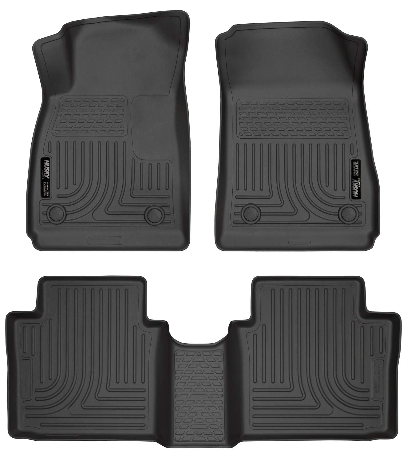 Husky Liners Weatherbeater Floor Mats | Fits 2014-2020 Chevrolet Impala | Front & 2Nd Row, 3-Pc Black - 99101
